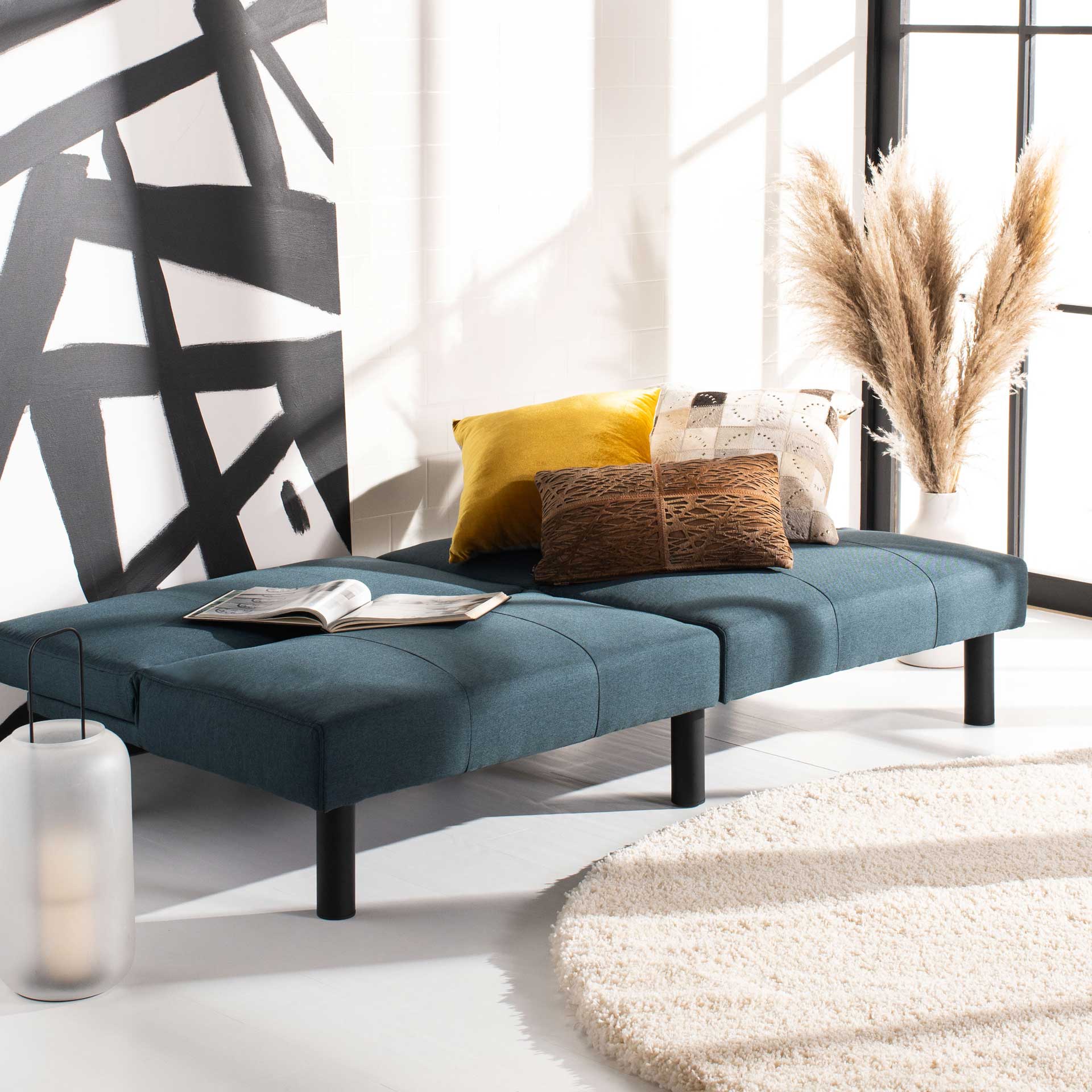 Ascot Foldable Futon Bed Navy - Image 9
