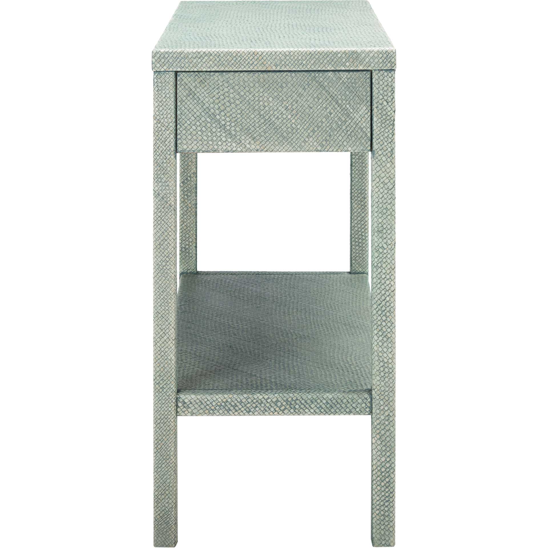 Ashby 2 Drawer Console Table Turquoise/Antique Gold - Image 2