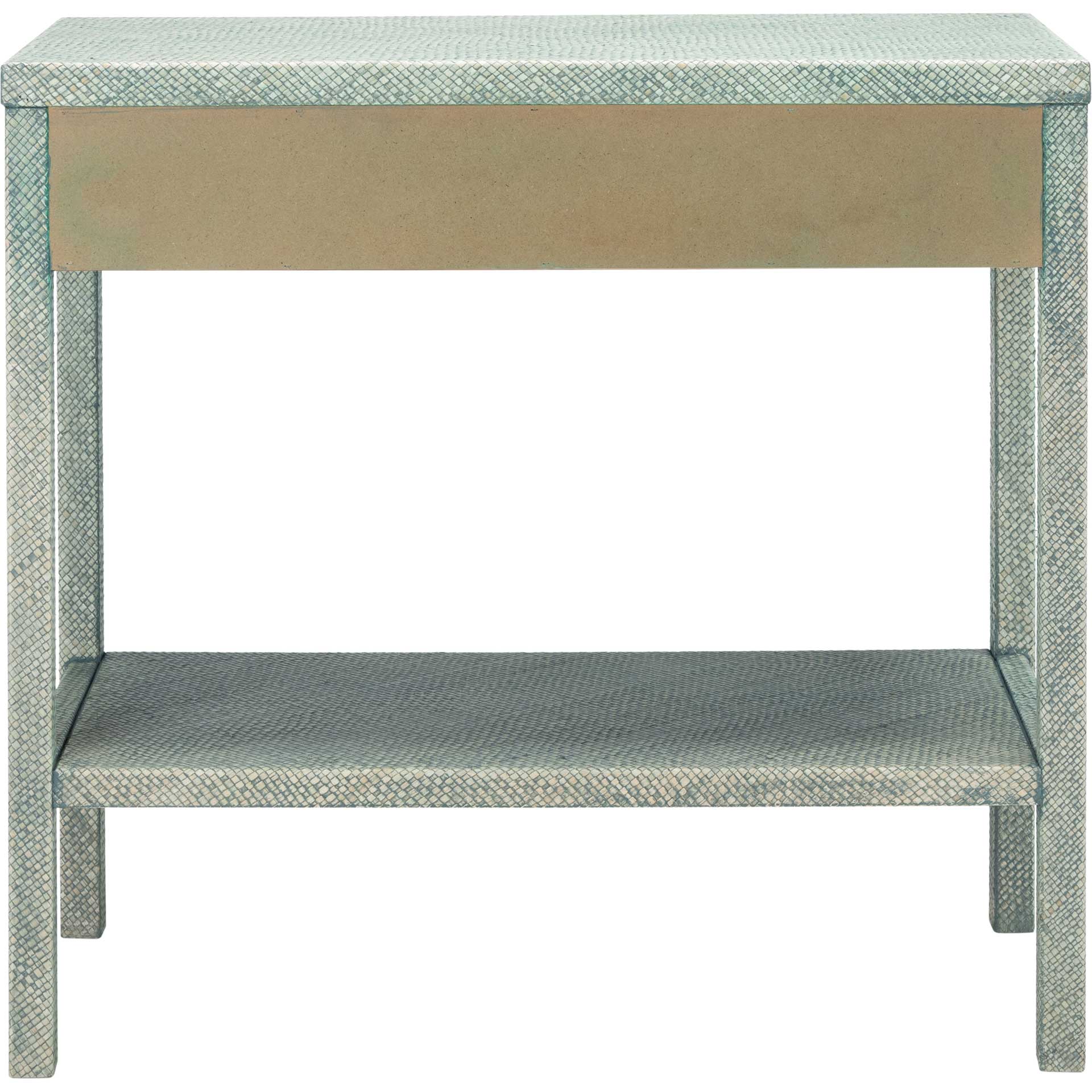 Ashby 2 Drawer Console Table Turquoise/Antique Gold - Image 3