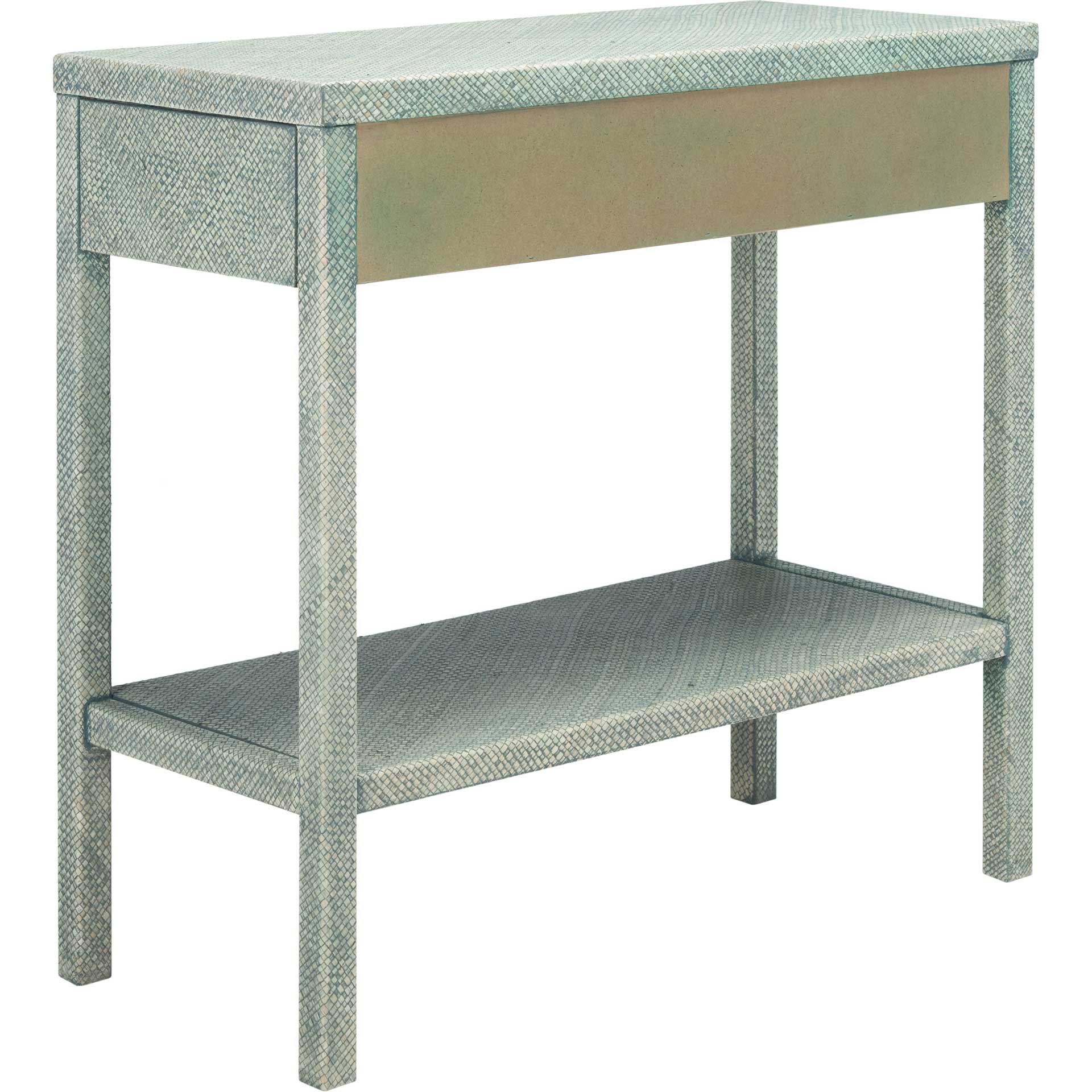 Ashby 2 Drawer Console Table Turquoise/Antique Gold - Image 4