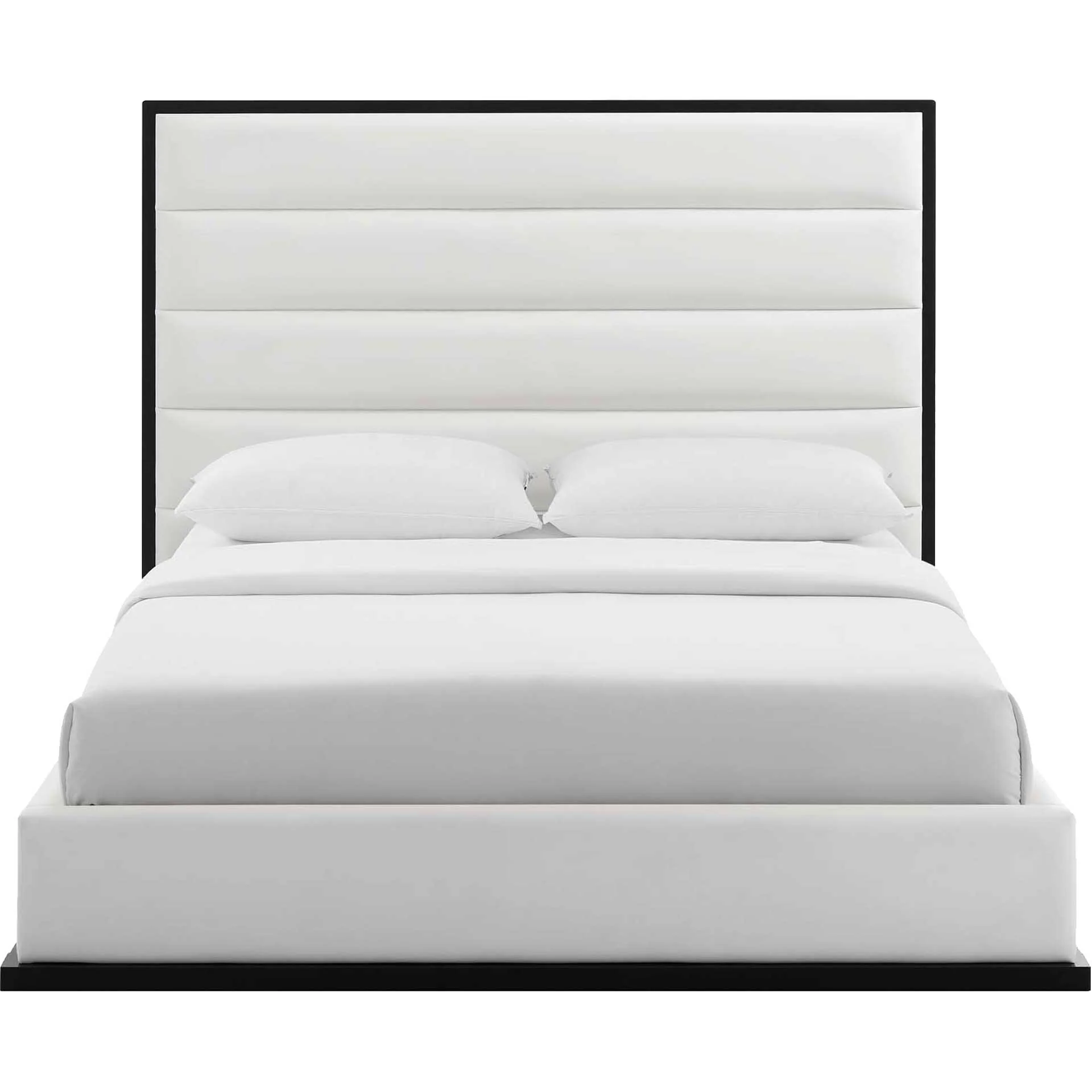 Asher Faux Leather Leather Platform Bed White - Image 2