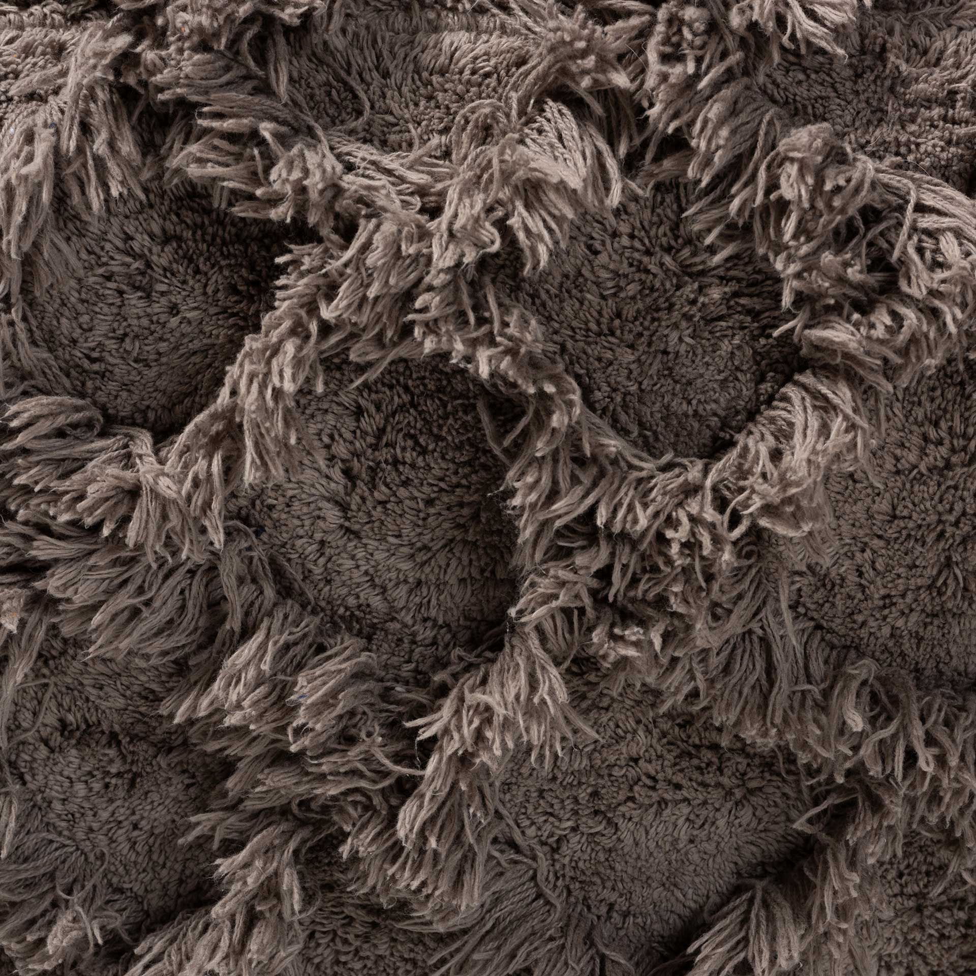 Ashley Handwoven Cotton Fringe Pouf Taupe - Image 3