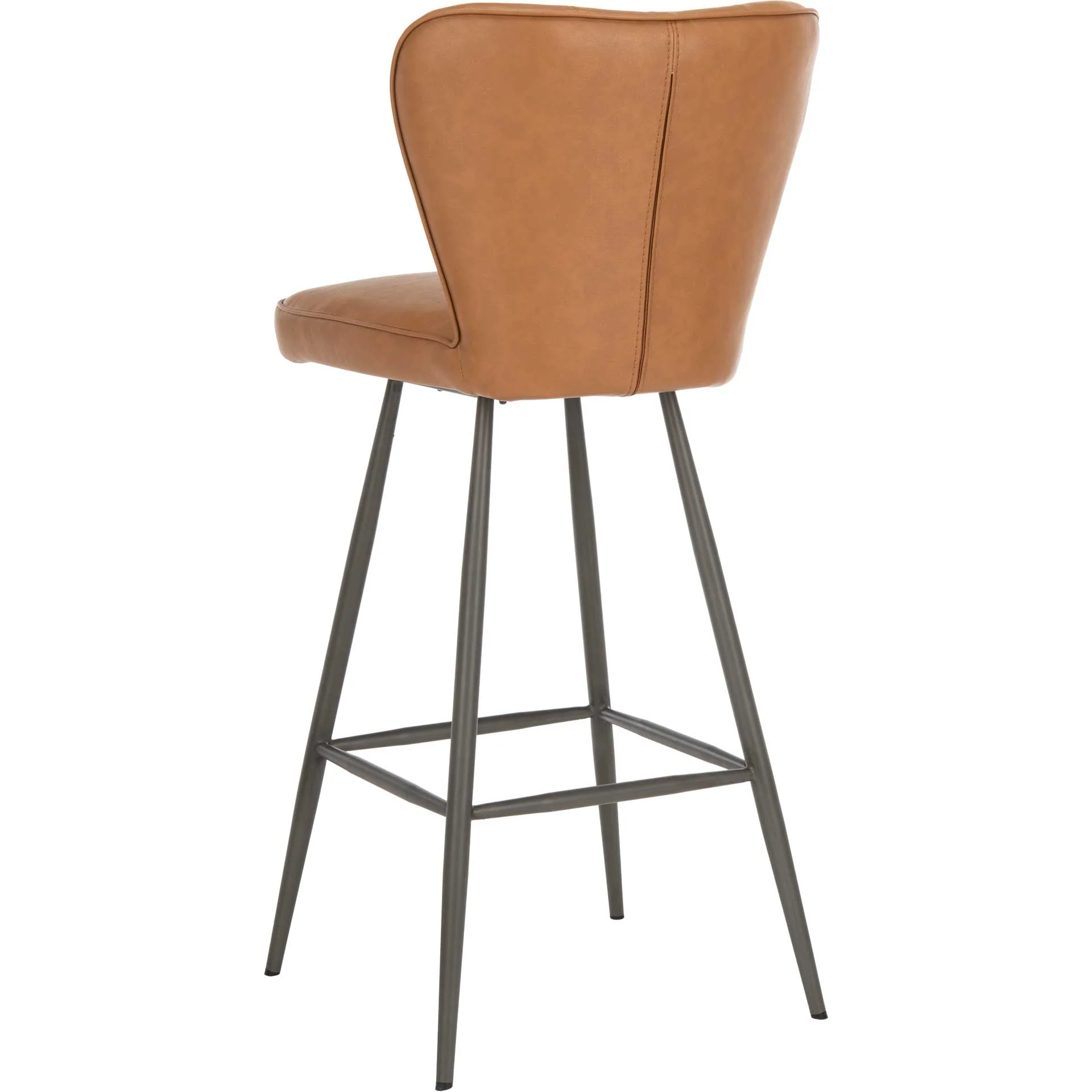 Ashlynn Leather Tufted Bar Stool Camel/Black (Set of 2) - Image 5