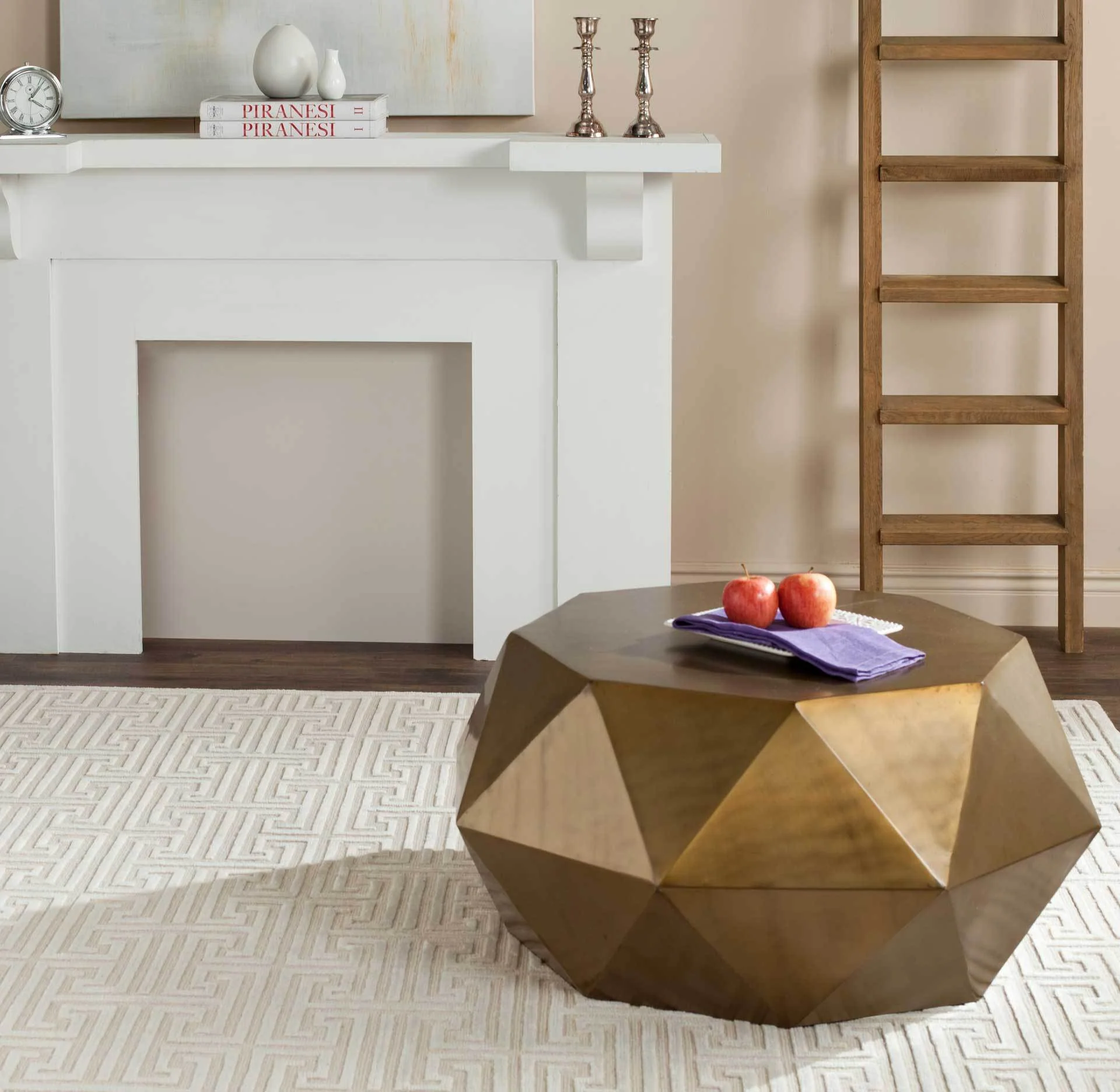 Aspen Faceted Coffee Table Brass - Image 2