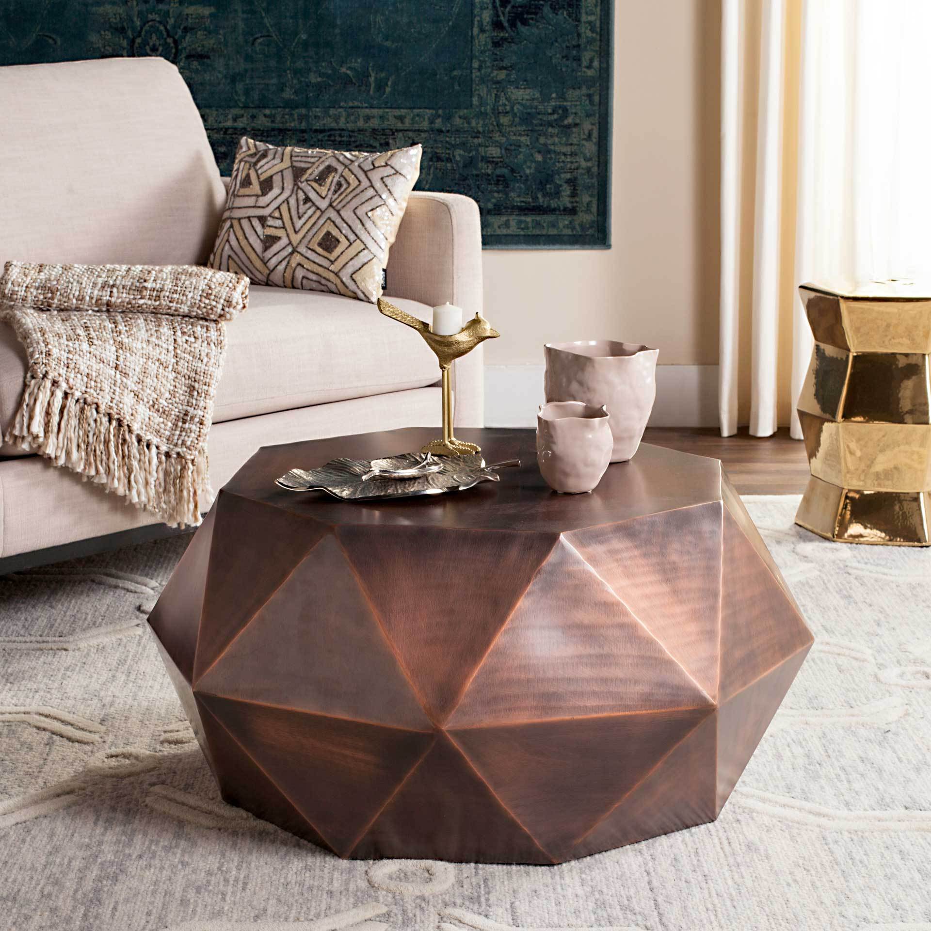 Aspen Faceted Coffee Table Copper - Image 2