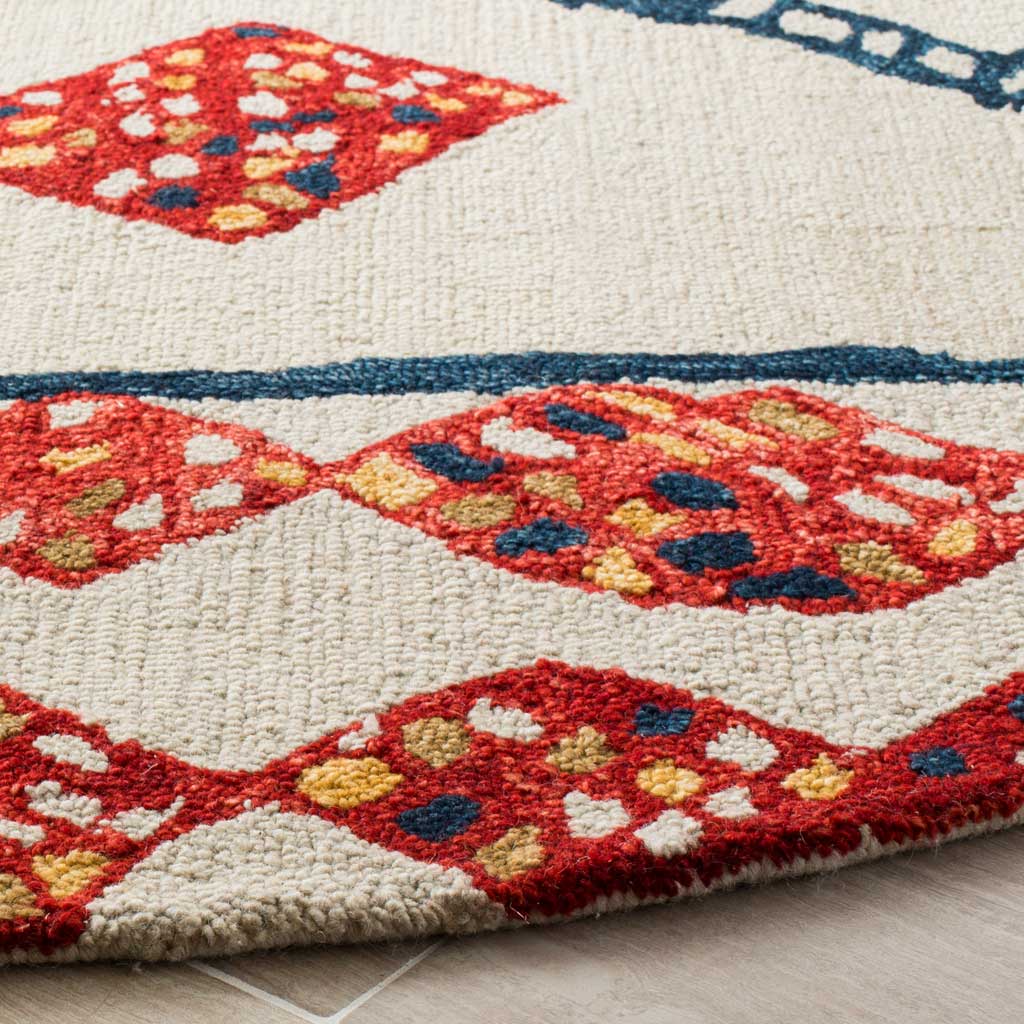 Aspen Ivory/Red/Multi Round Rug - Image 2