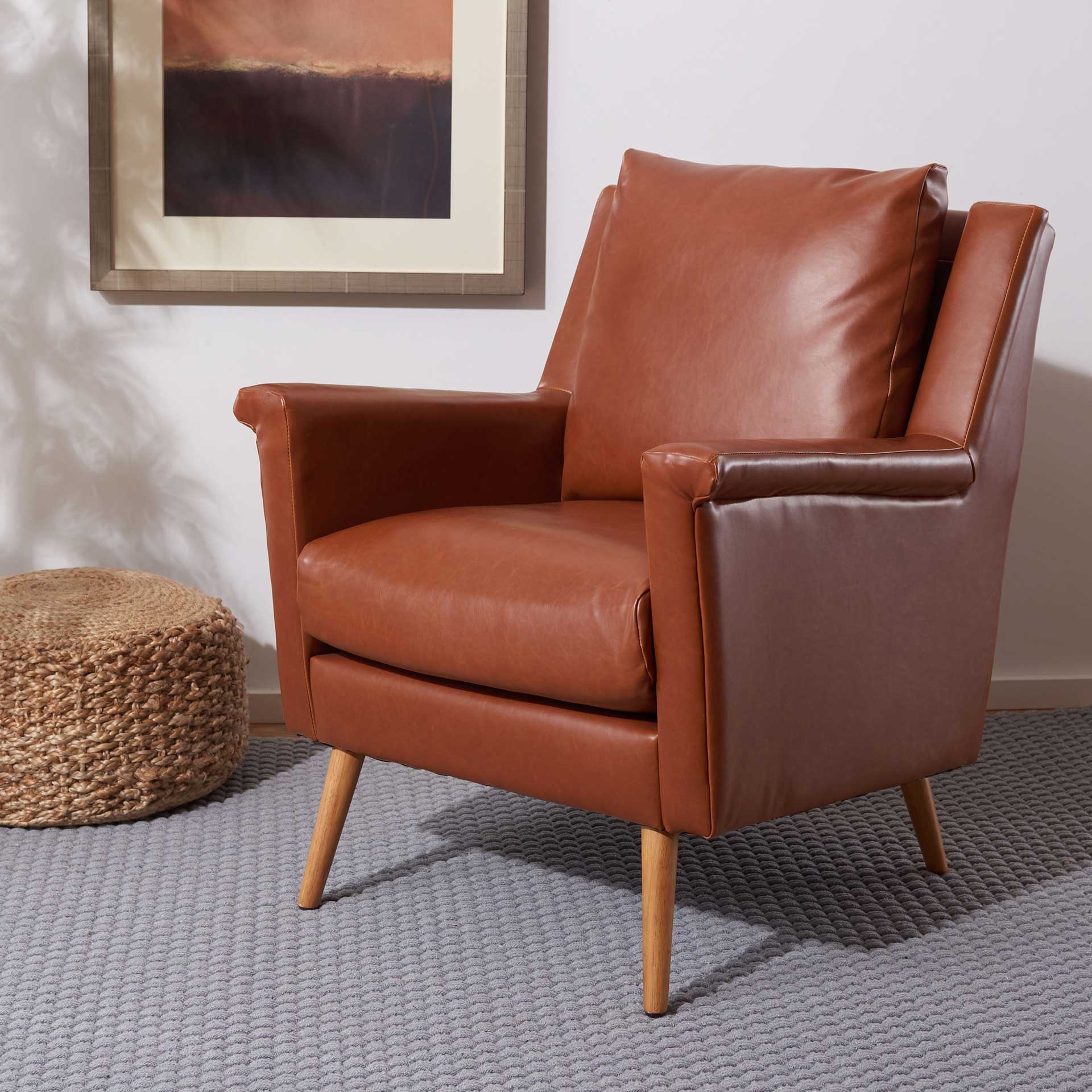 Aspen Mid Century Arm Chair Cognac/Natural - Image 6