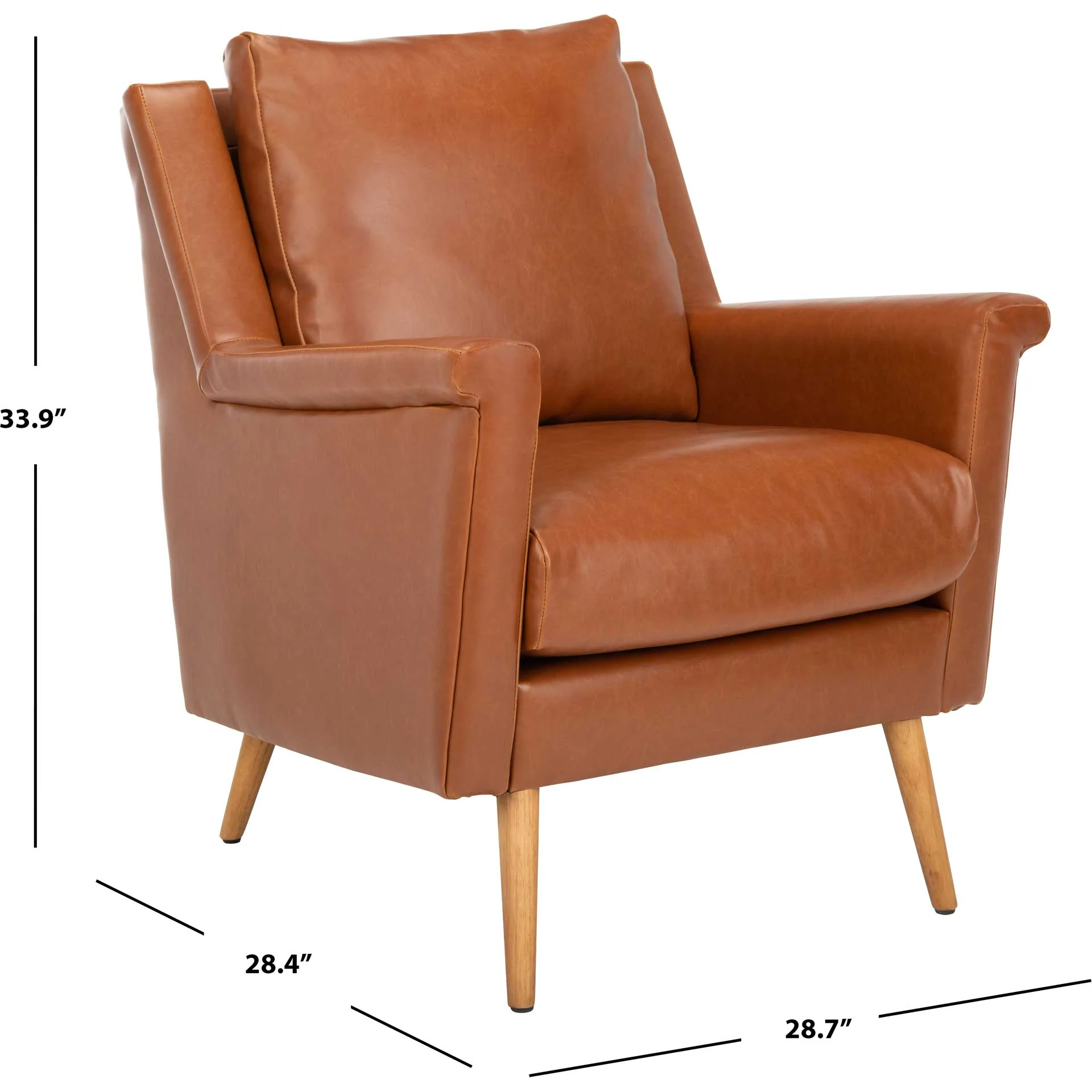 Aspen Mid Century Arm Chair Cognac/Natural - Image 7