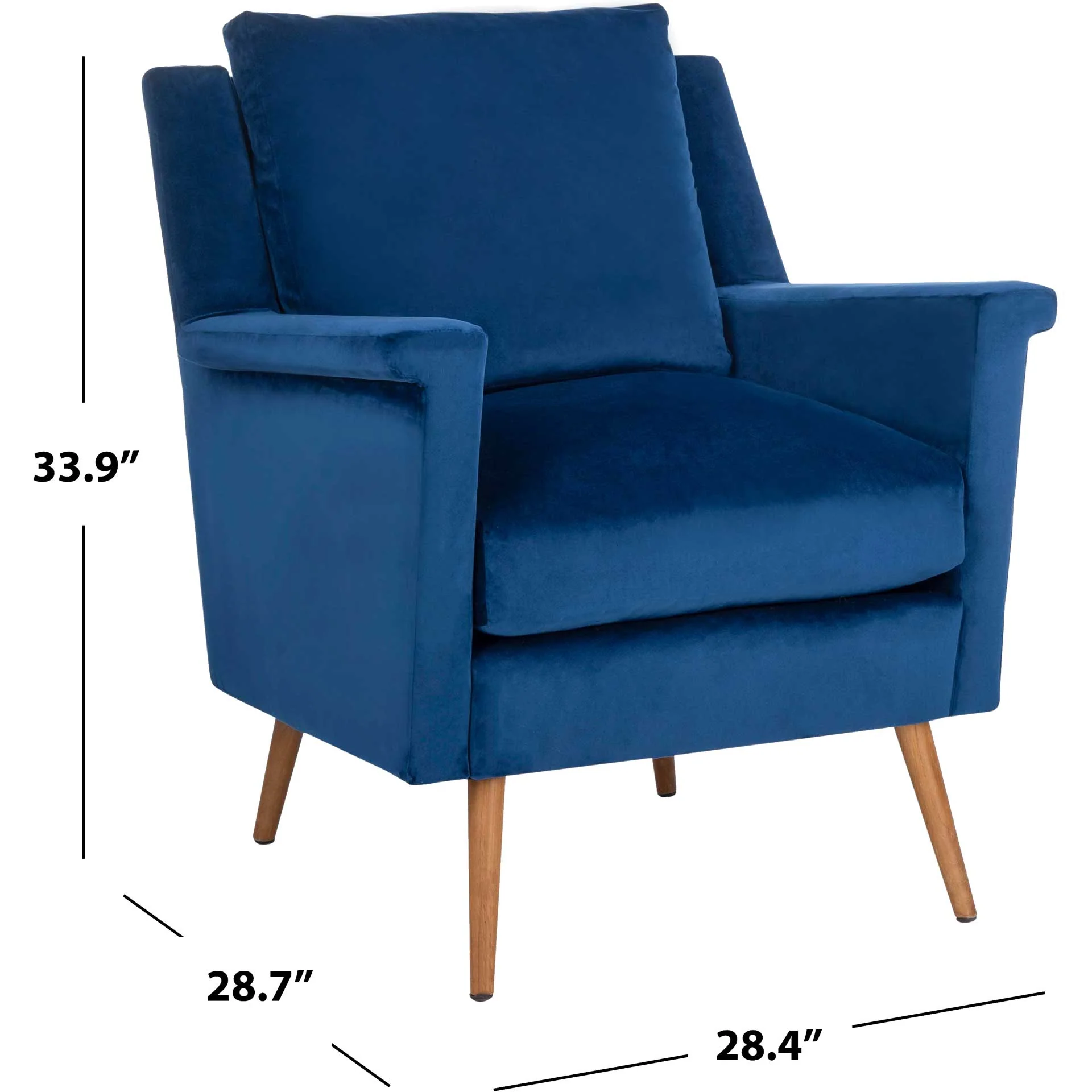 Aspen Mid Century Arm Chair Navy/Natural - Image 9