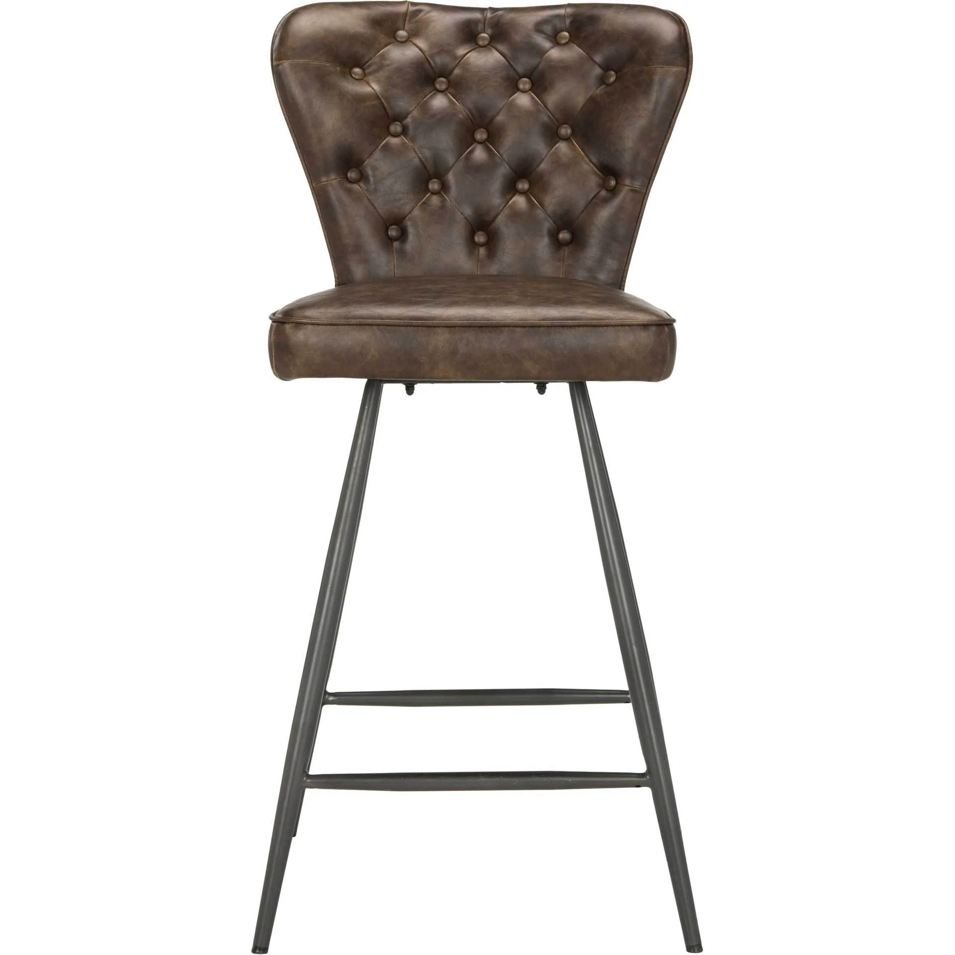 Aster Leather Counter Stool Brown (Set of 2) - Image 3