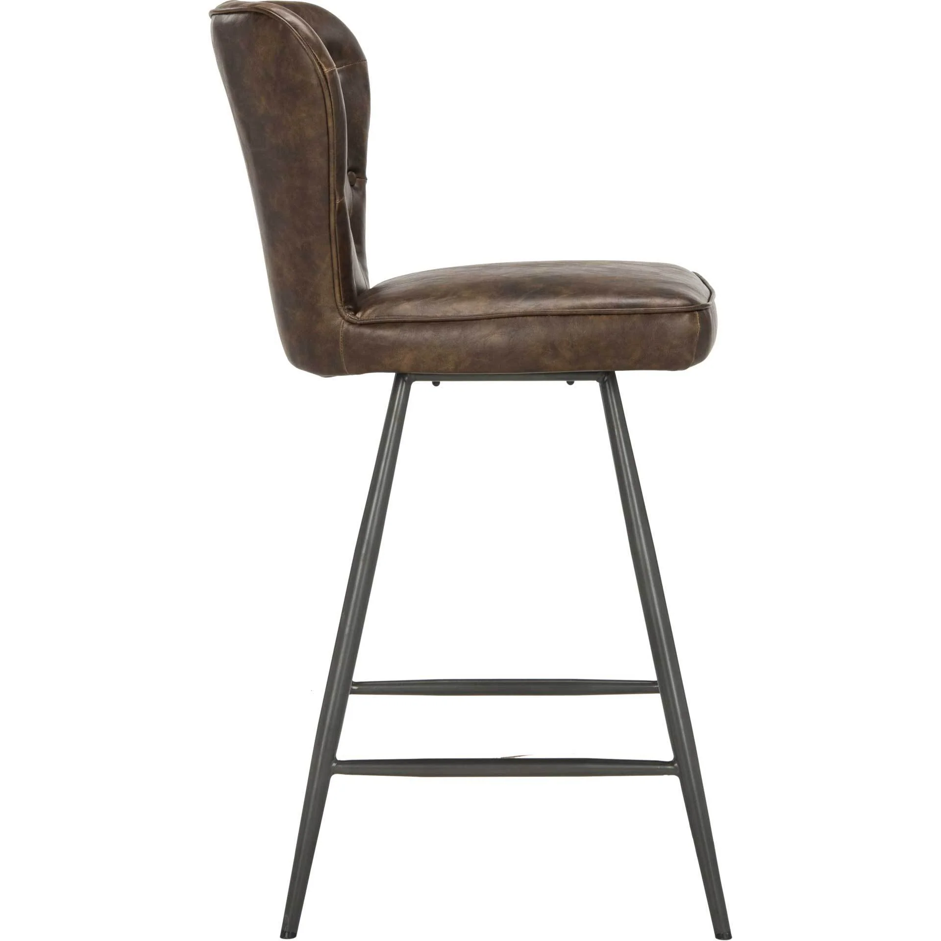 Aster Leather Counter Stool Brown (Set of 2) - Image 4