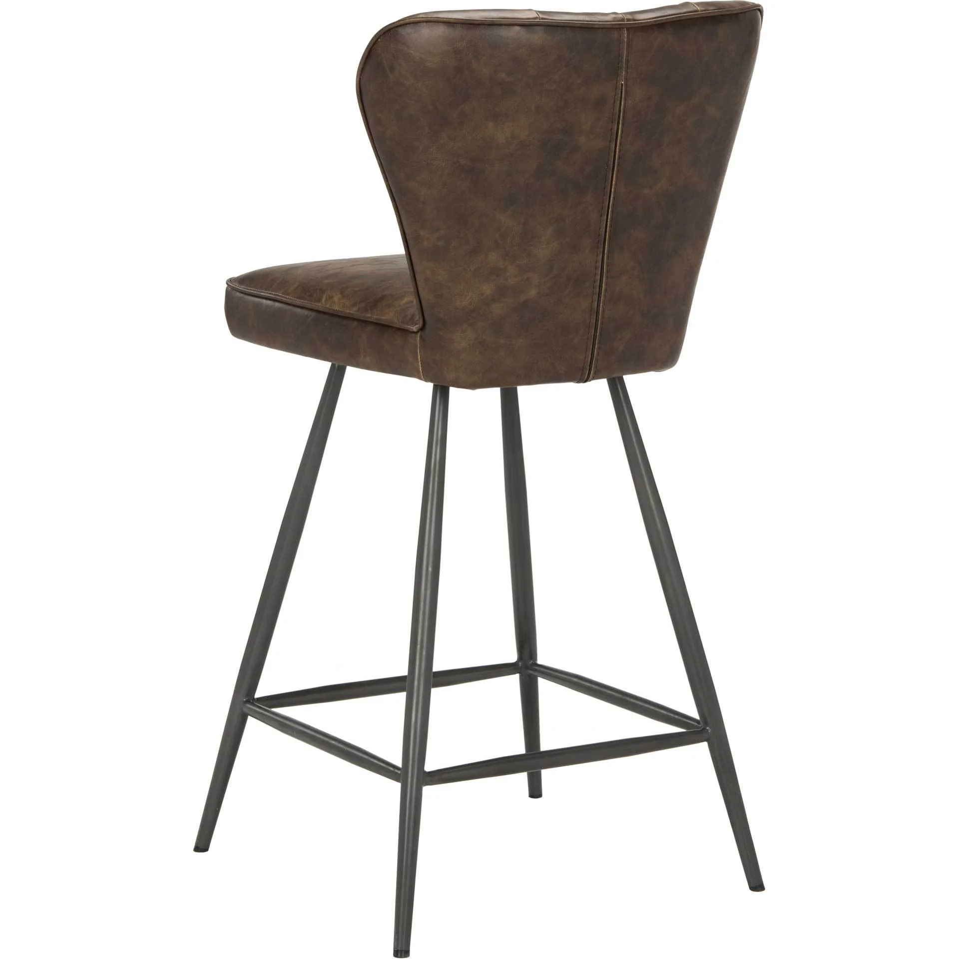 Aster Leather Counter Stool Brown (Set of 2) - Image 5