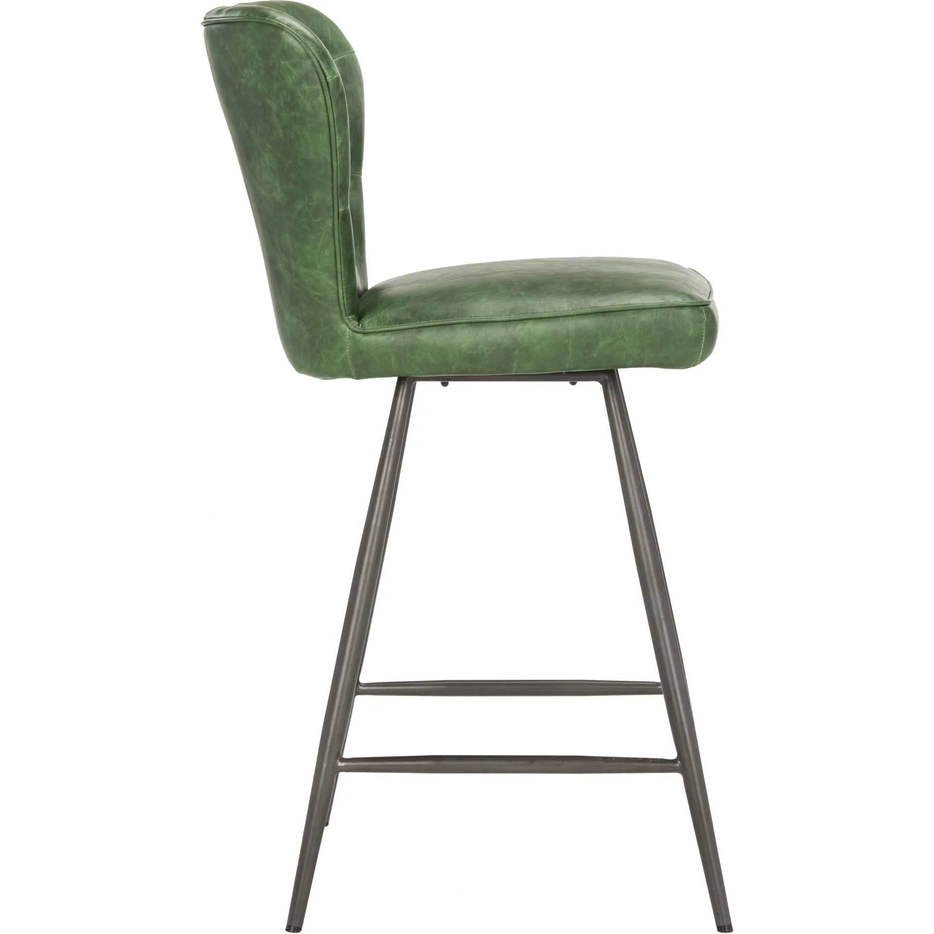 Aster Leather Counter Stool Green (Set of 2) - Image 4
