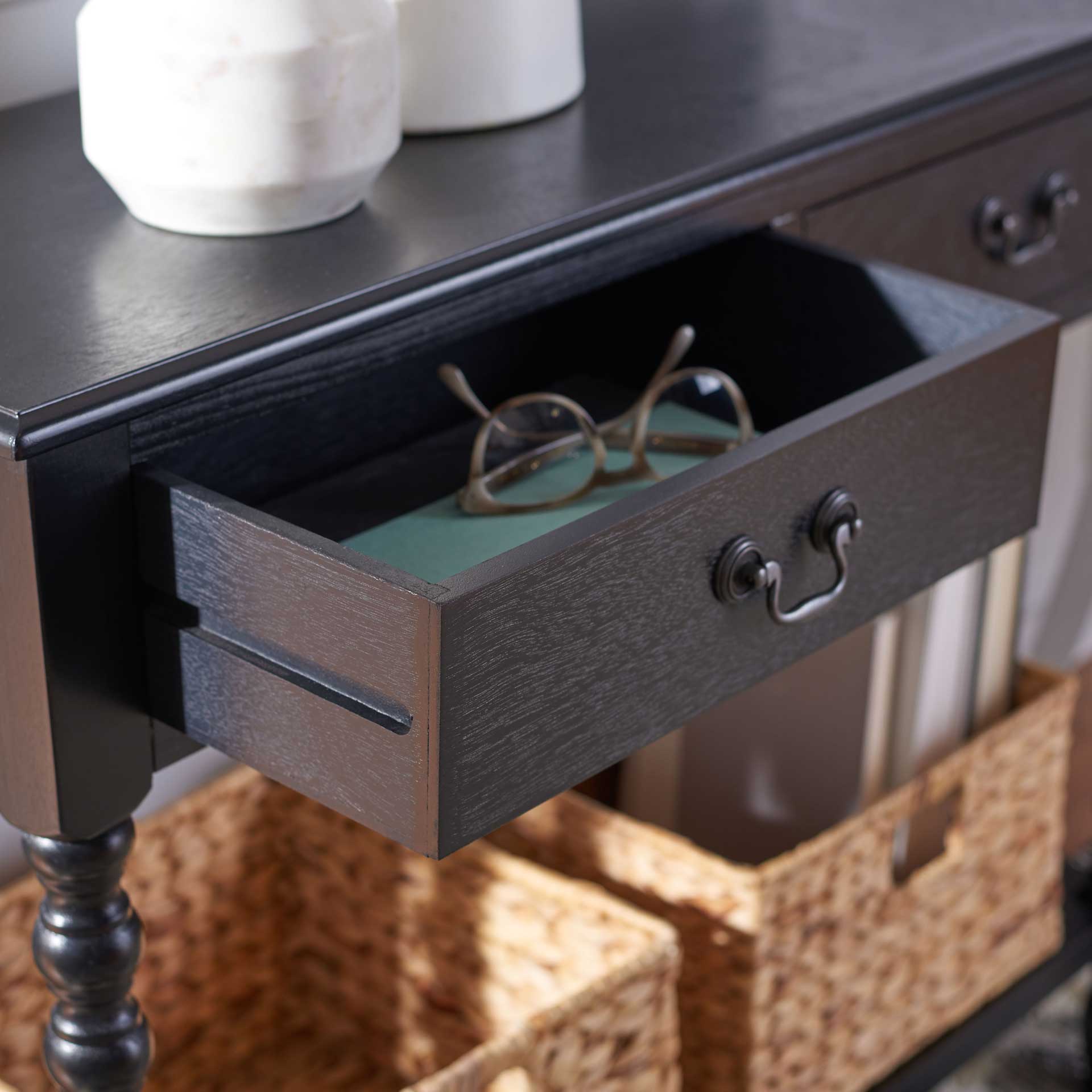 Atalia 2 Drawer Console Table Black - Image 7