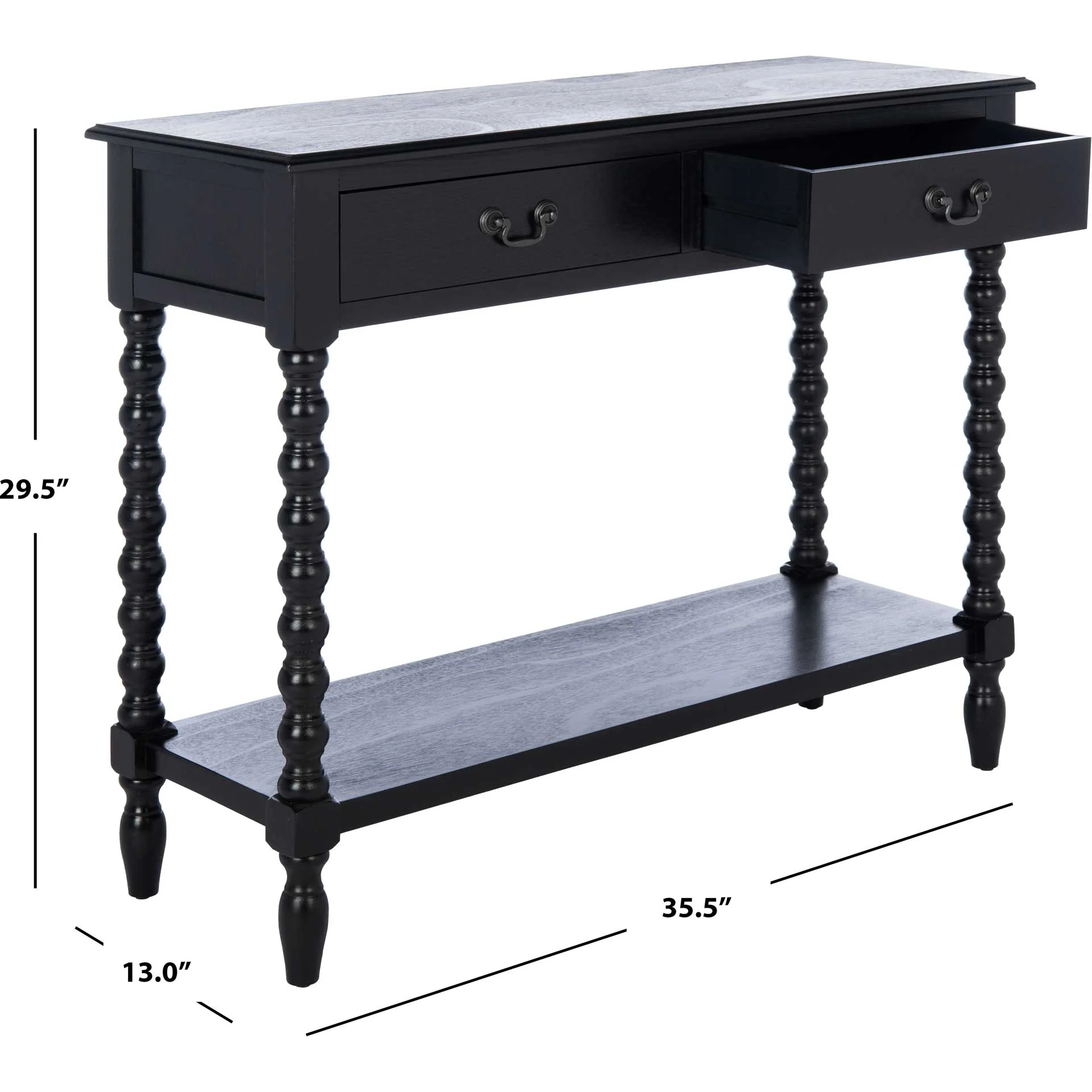 Atalia 2 Drawer Console Table Black - Image 9