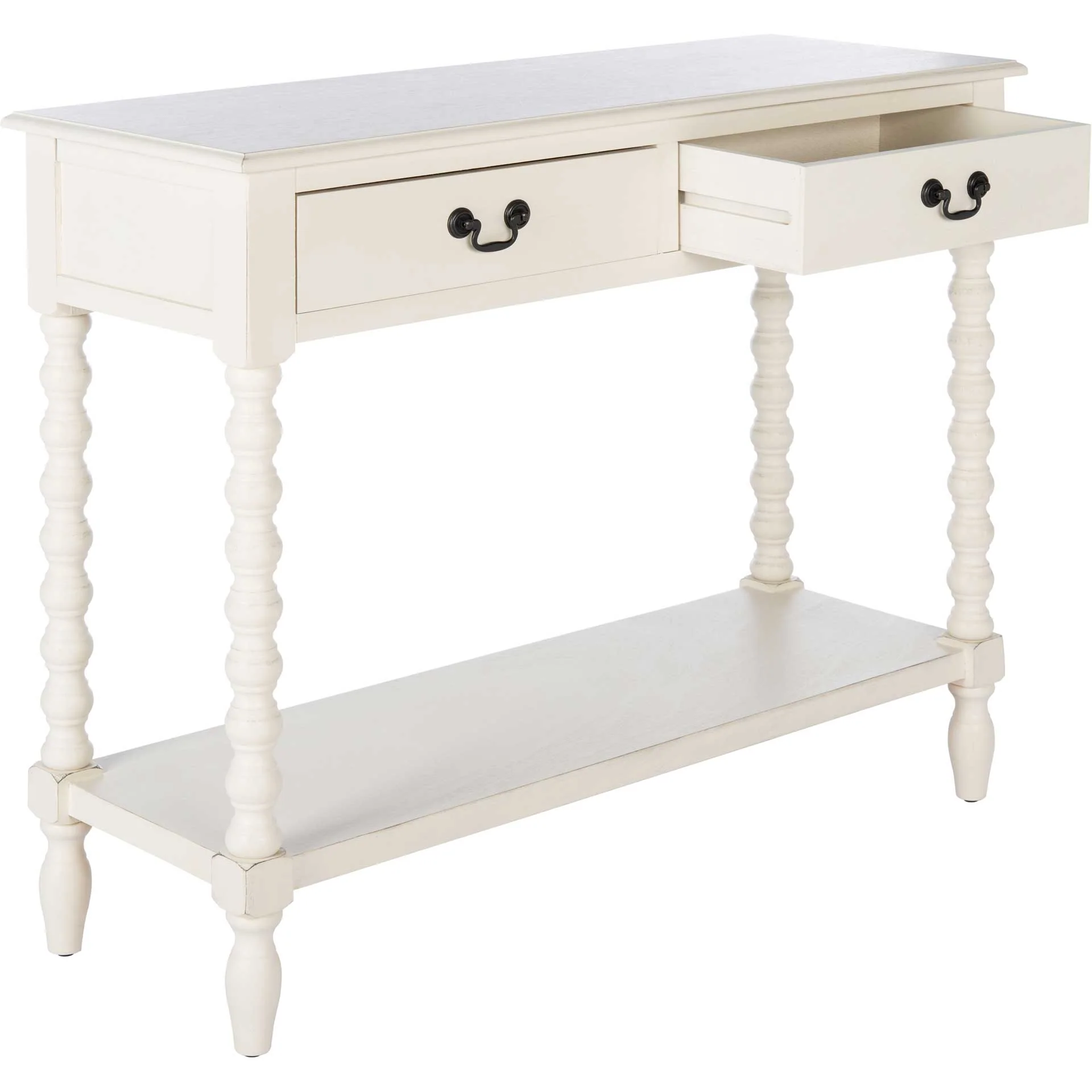 Atalia 2 Drawer Console Table Distressed White - Image 2
