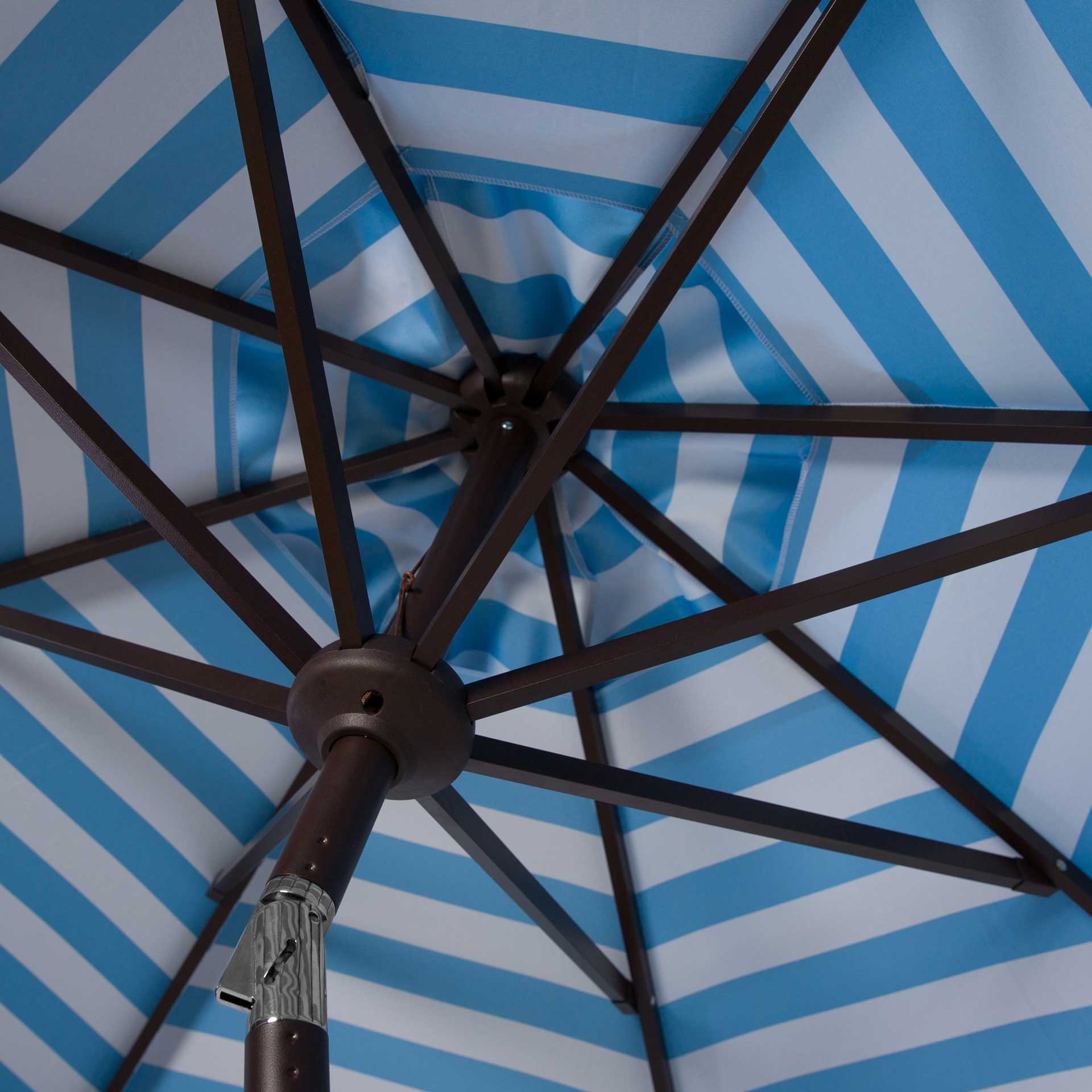 Atara Striped Outdoor Auto Tilt Umbrella Blue/White - Image 3