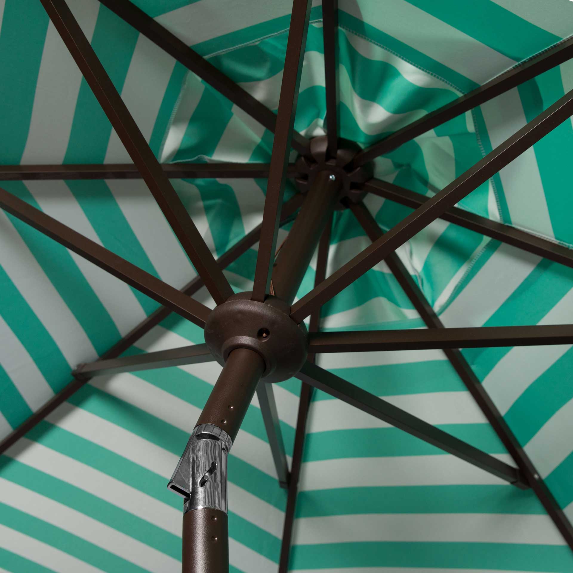 Atara Striped Outdoor Auto Tilt Umbrella Dark Green/White - Image 3