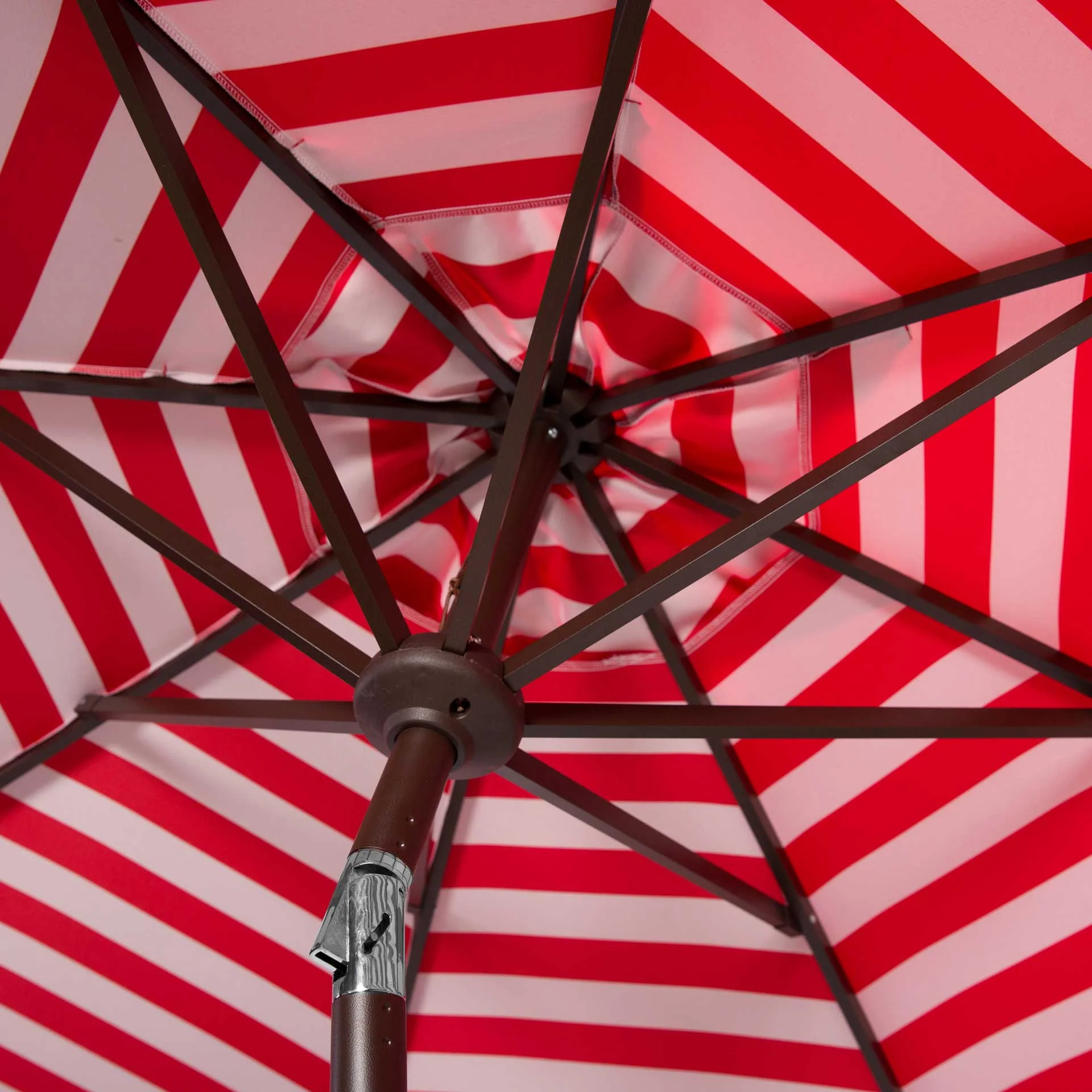 Atara Striped Outdoor Auto Tilt Umbrella Red/White - Image 3