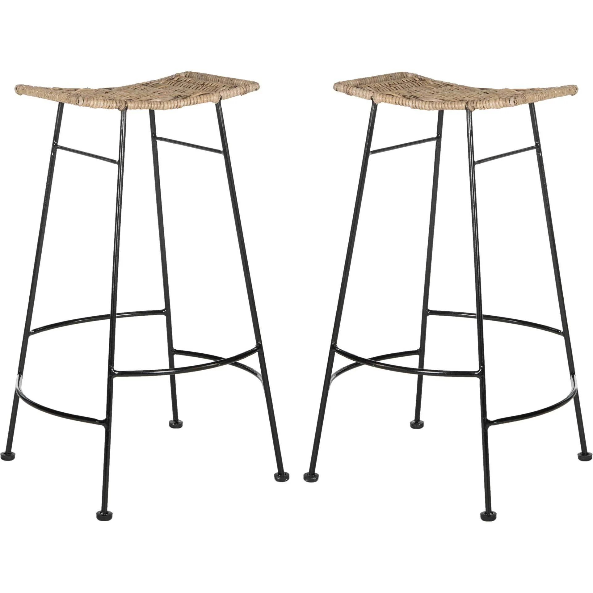 Athena Rattan Seat Bar Stool (Set of 2) - Image 3