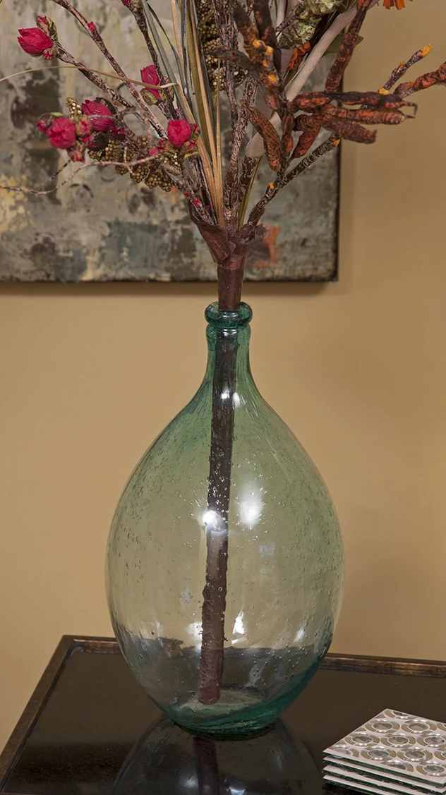 Athens Medium Bubble Glass Bottle - Image 3