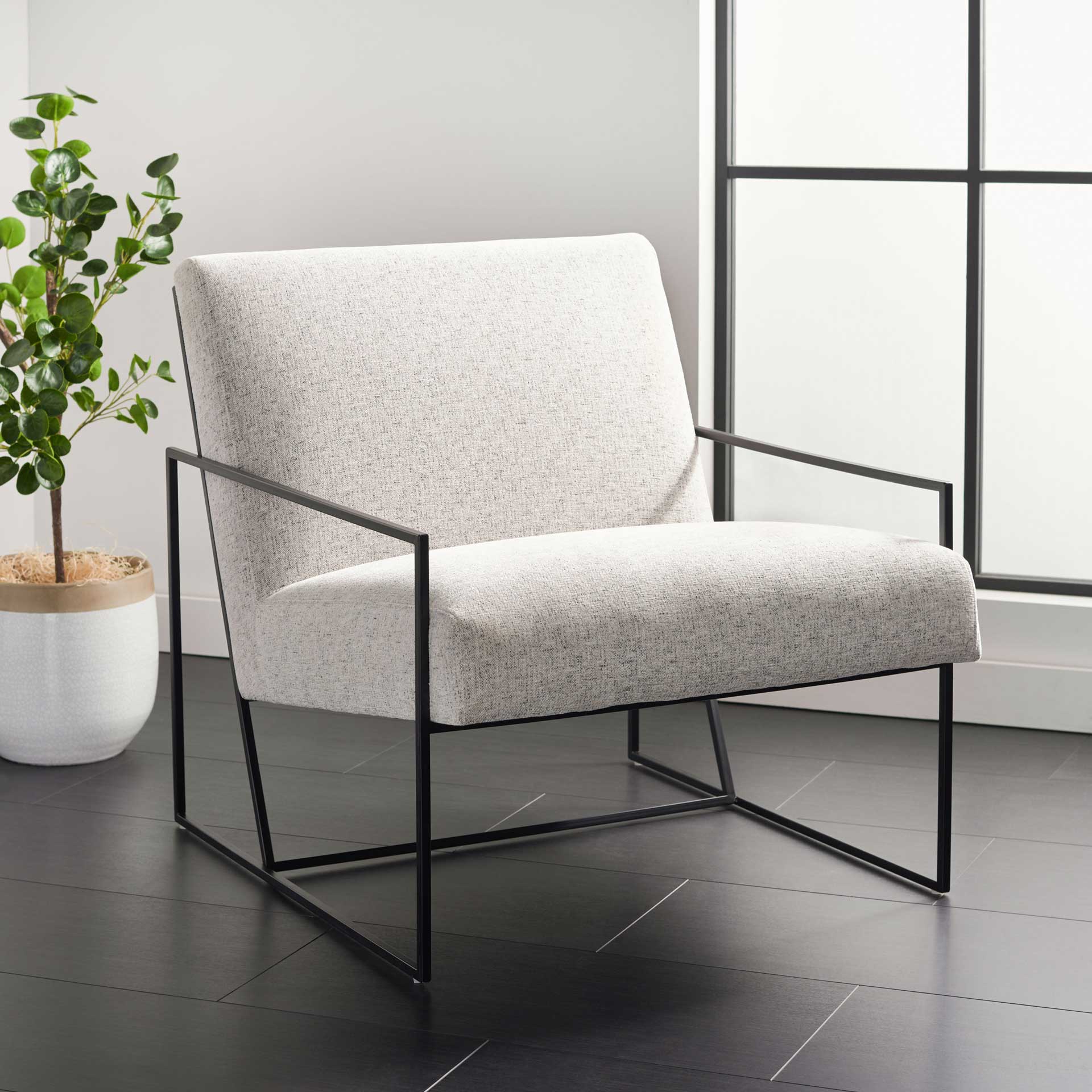 Atka Arm Chair Light Gray/Black Legs - Image 4