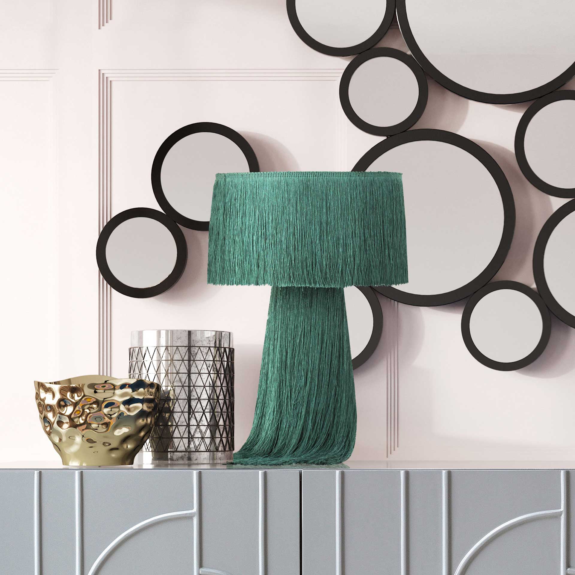 Atlas Tassel Table Lamp Emerald - Image 7