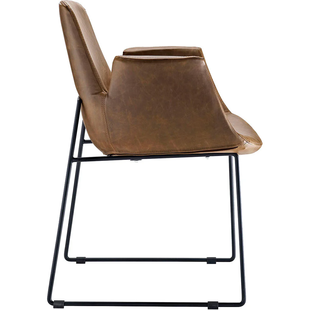 Attention Dining Leather Armchair Brown - Image 2