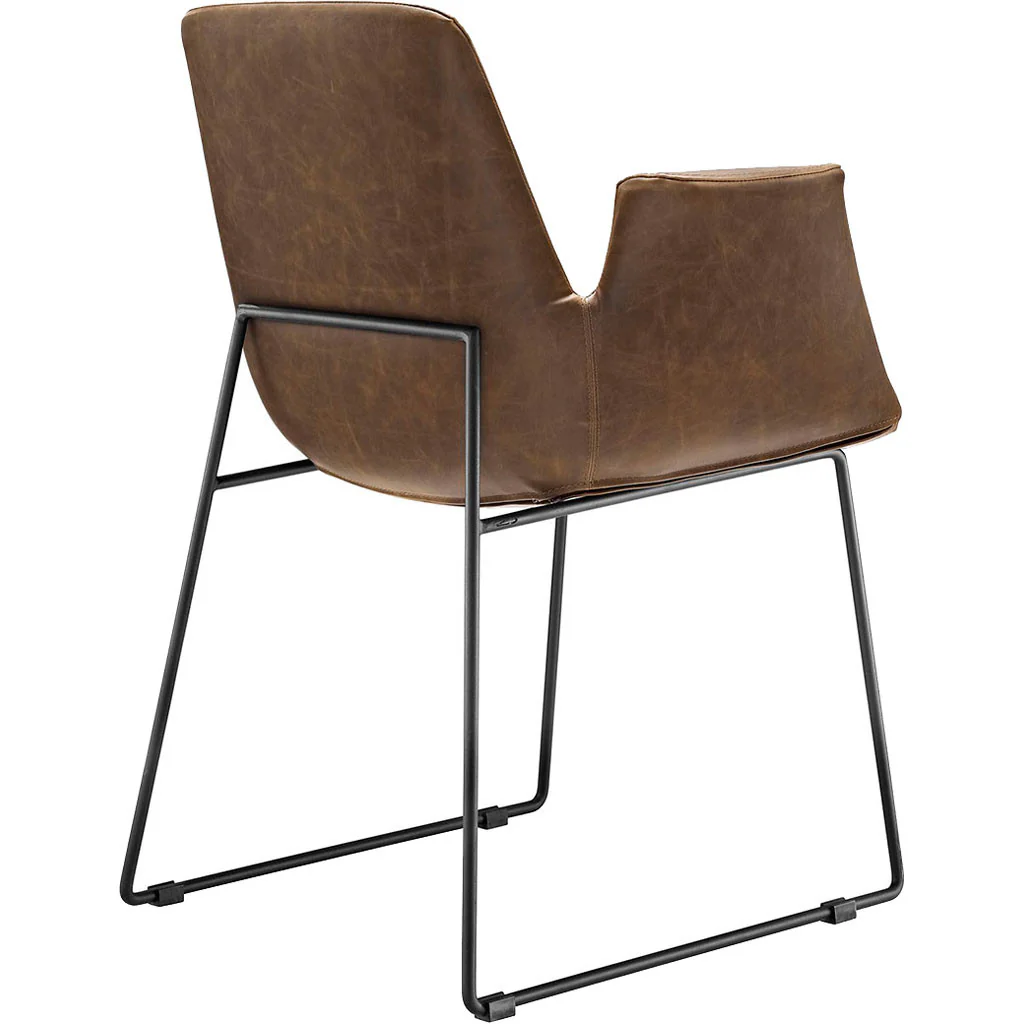 Attention Dining Leather Armchair Brown - Image 3