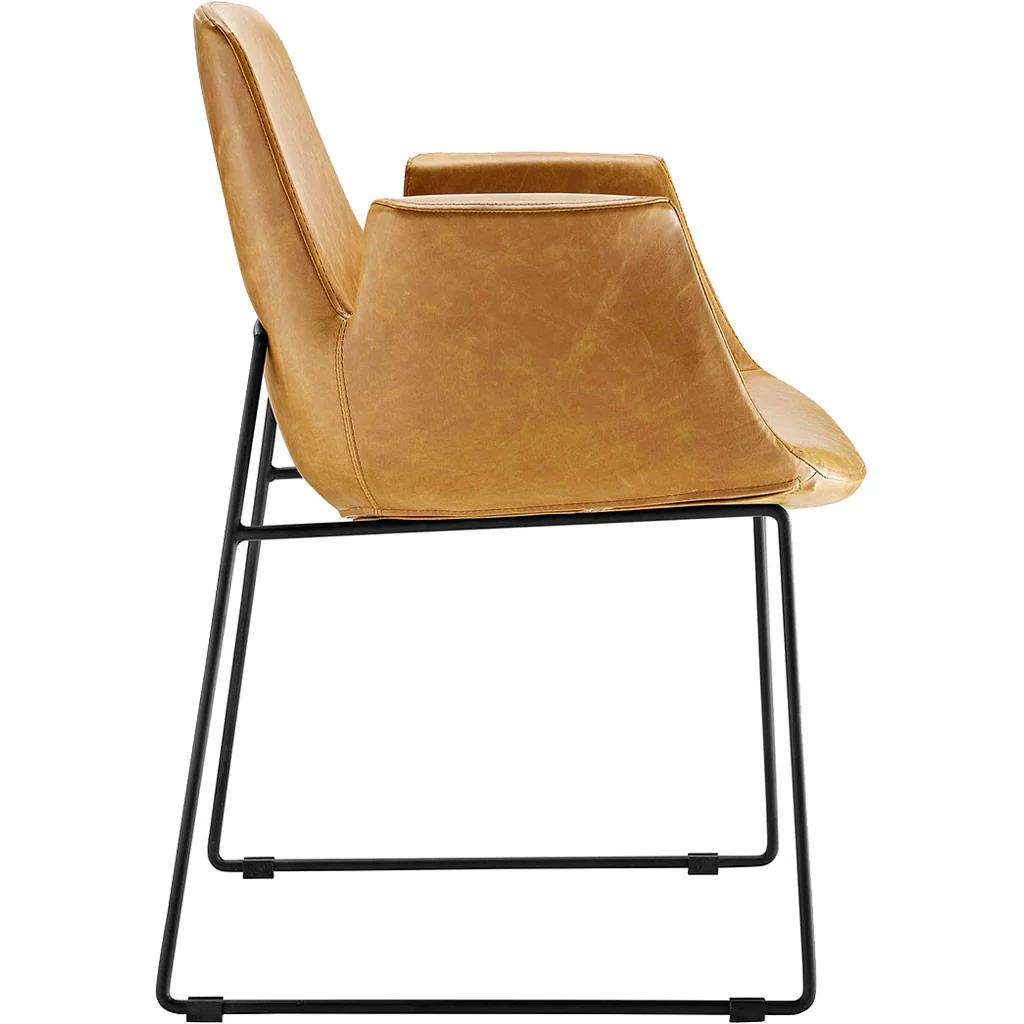 Attention Dining Leather Armchair Tan - Image 2
