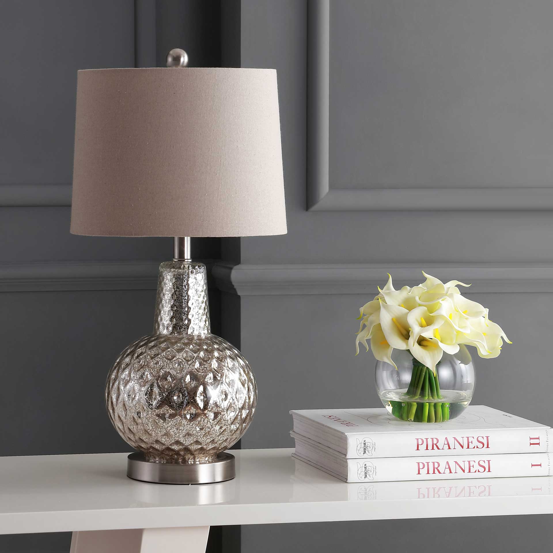 Attune Table Lamp Silver/Ivory - Image 3