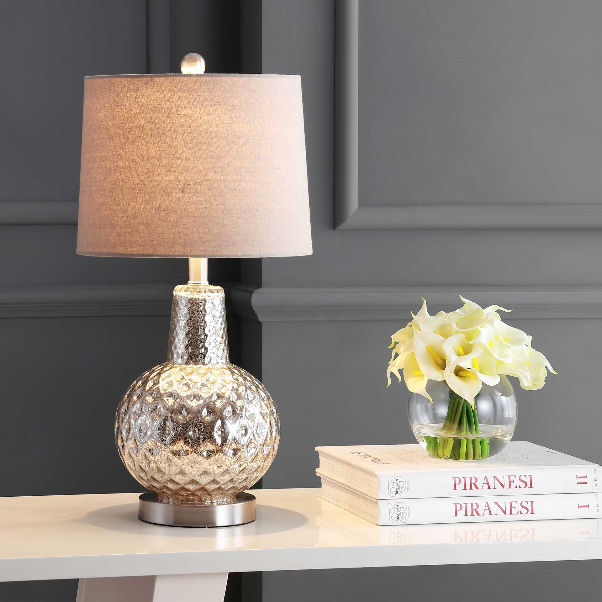 Attune Table Lamp Silver/Ivory - Image 4