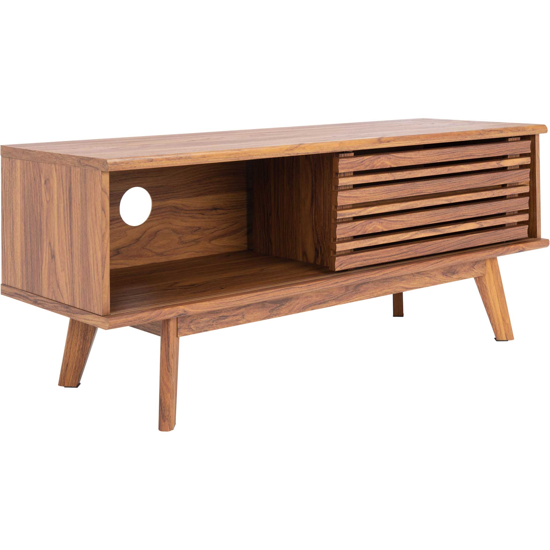 Audra 2 Shelf Media Stand Walnut - Image 2