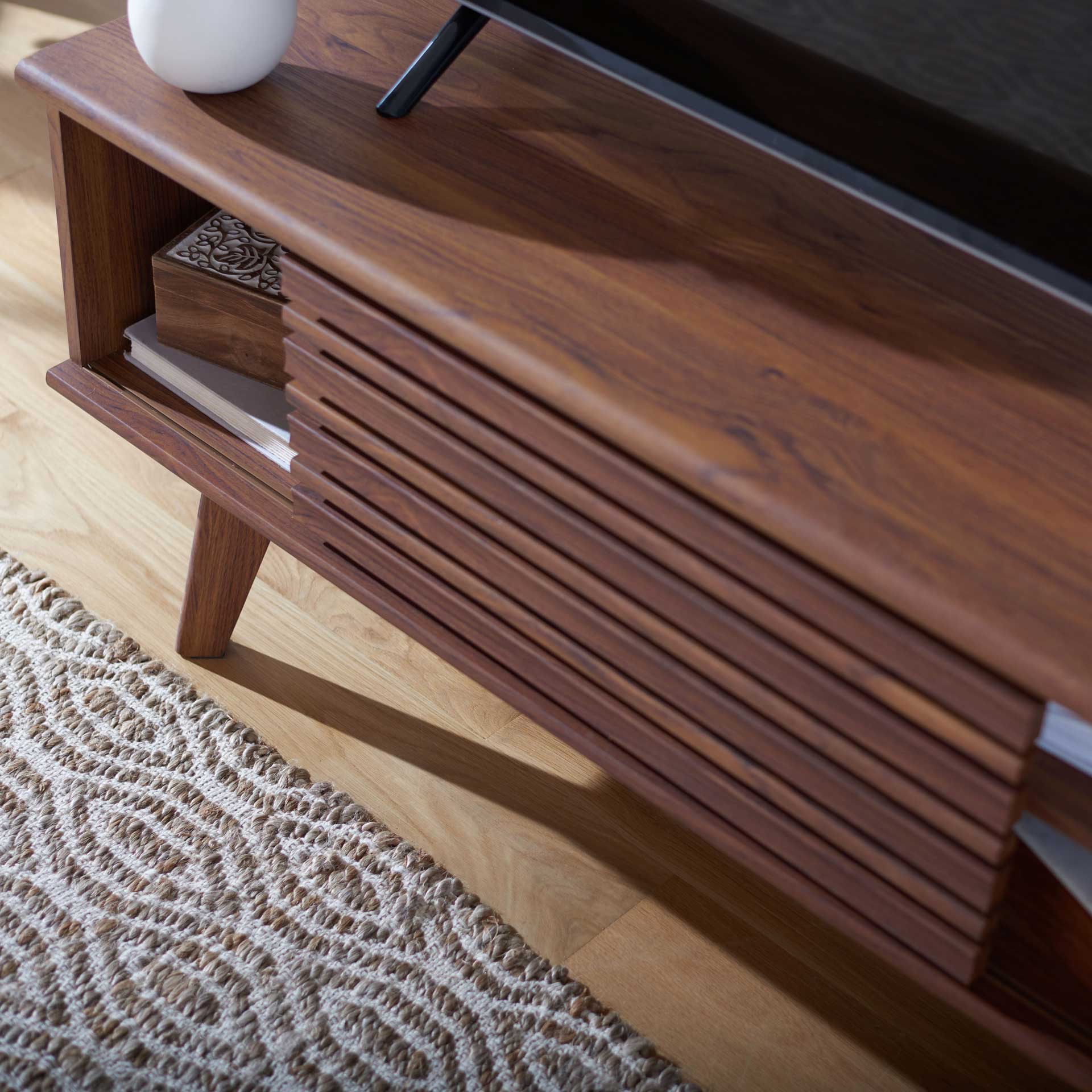 Audra 2 Shelf Media Stand Walnut - Image 7