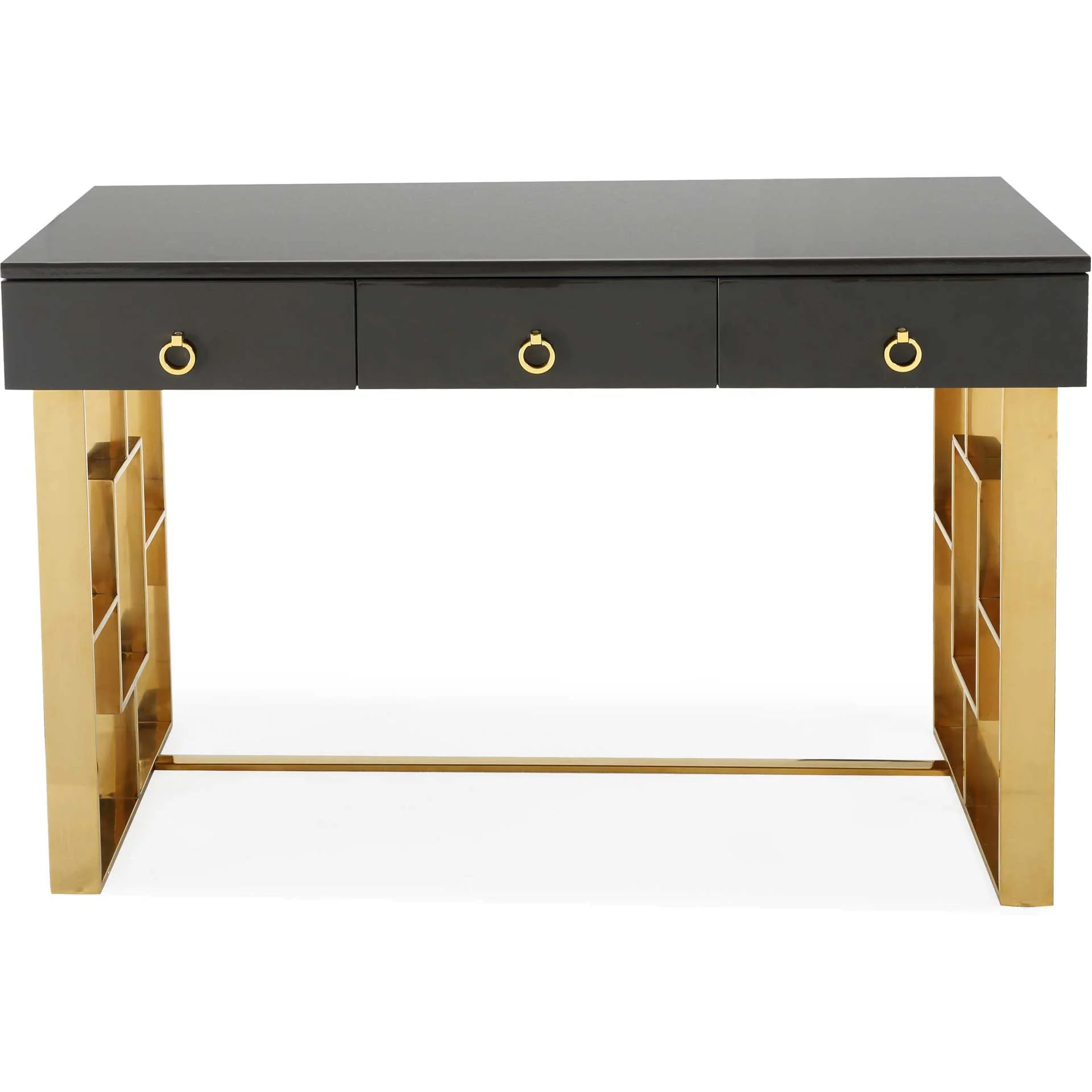 Audrina Lacquer Desk Gray - Image 2