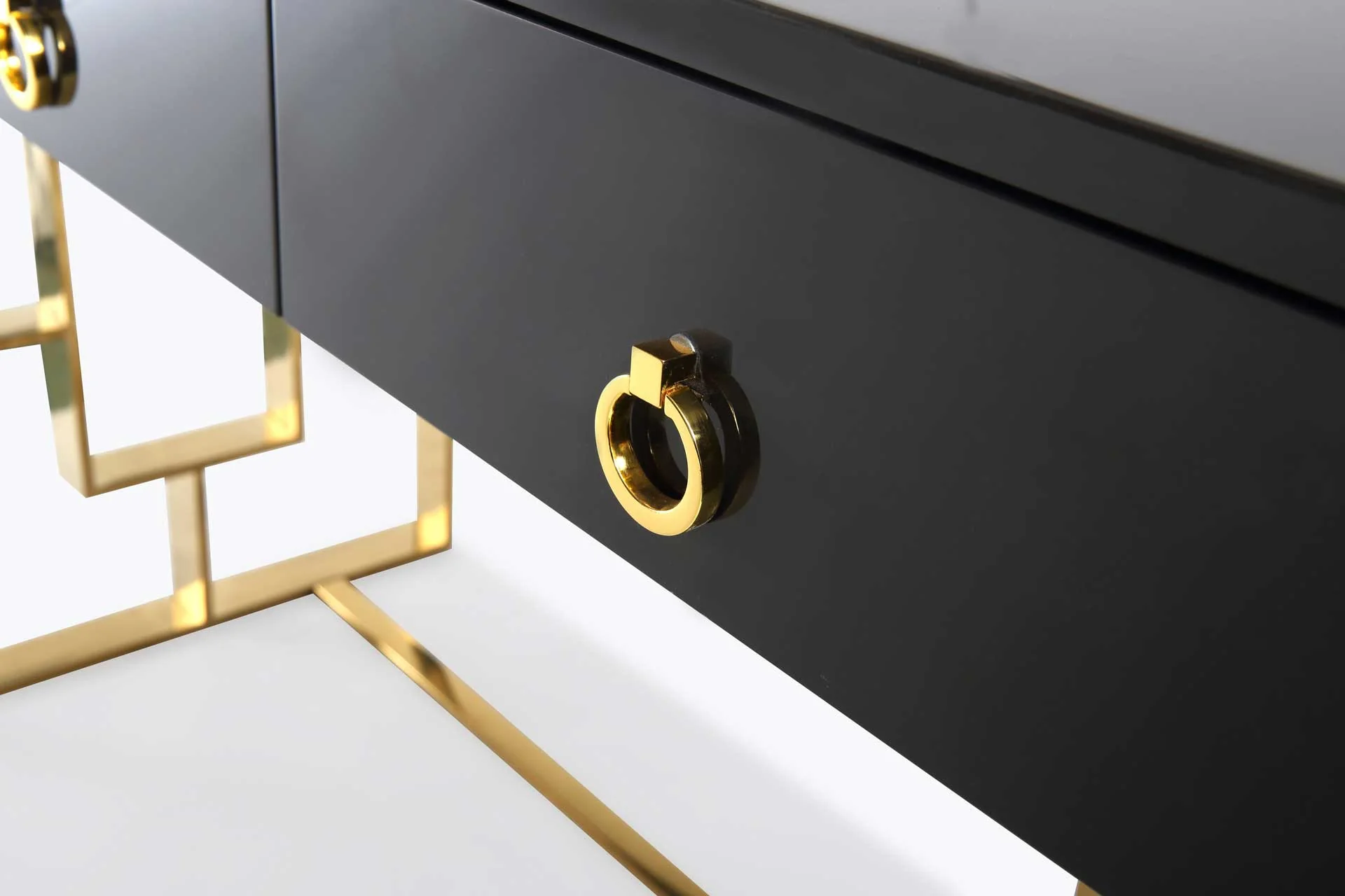 Audrina Lacquer Desk Gray - Image 5
