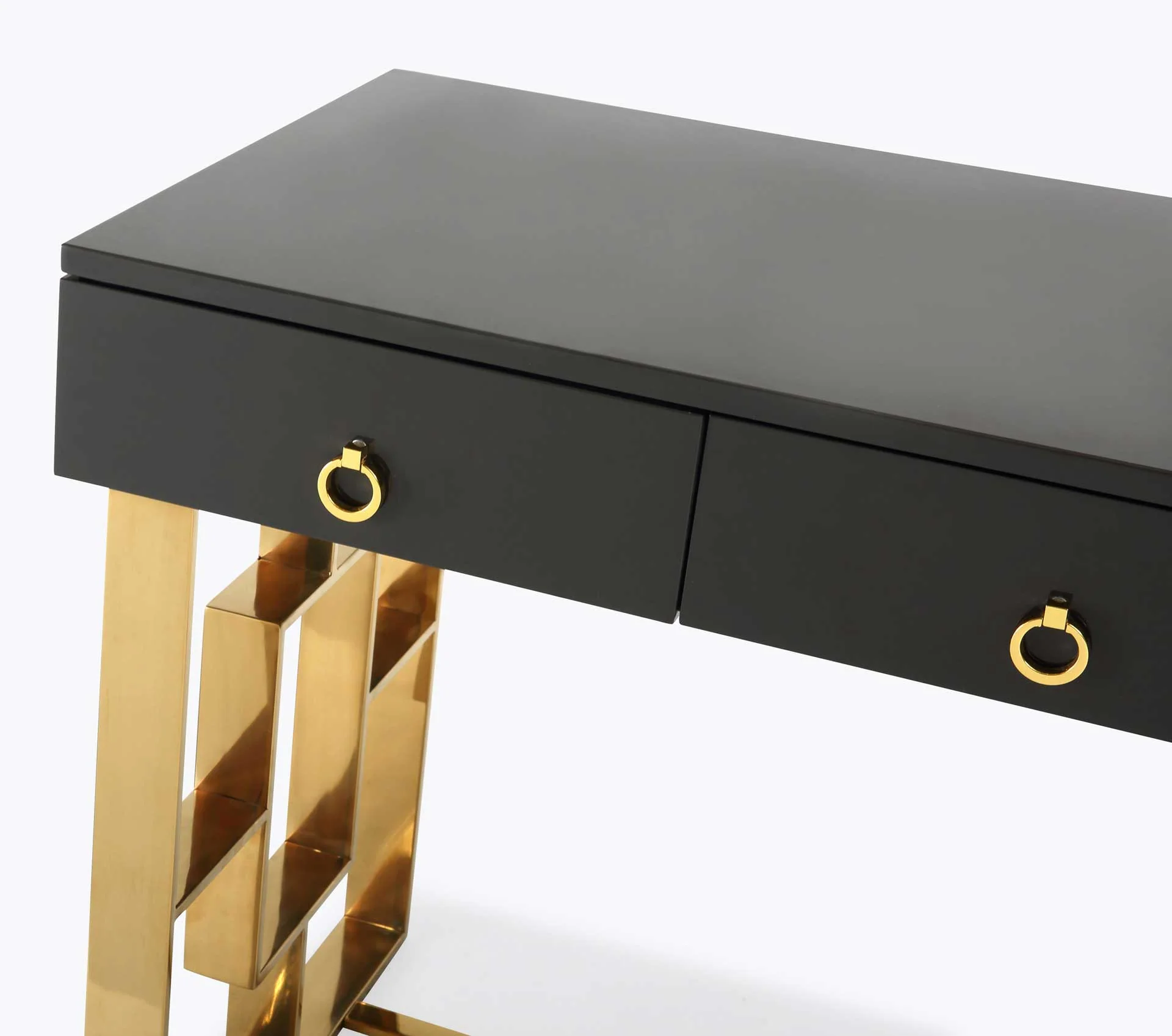 Audrina Lacquer Desk Gray - Image 6