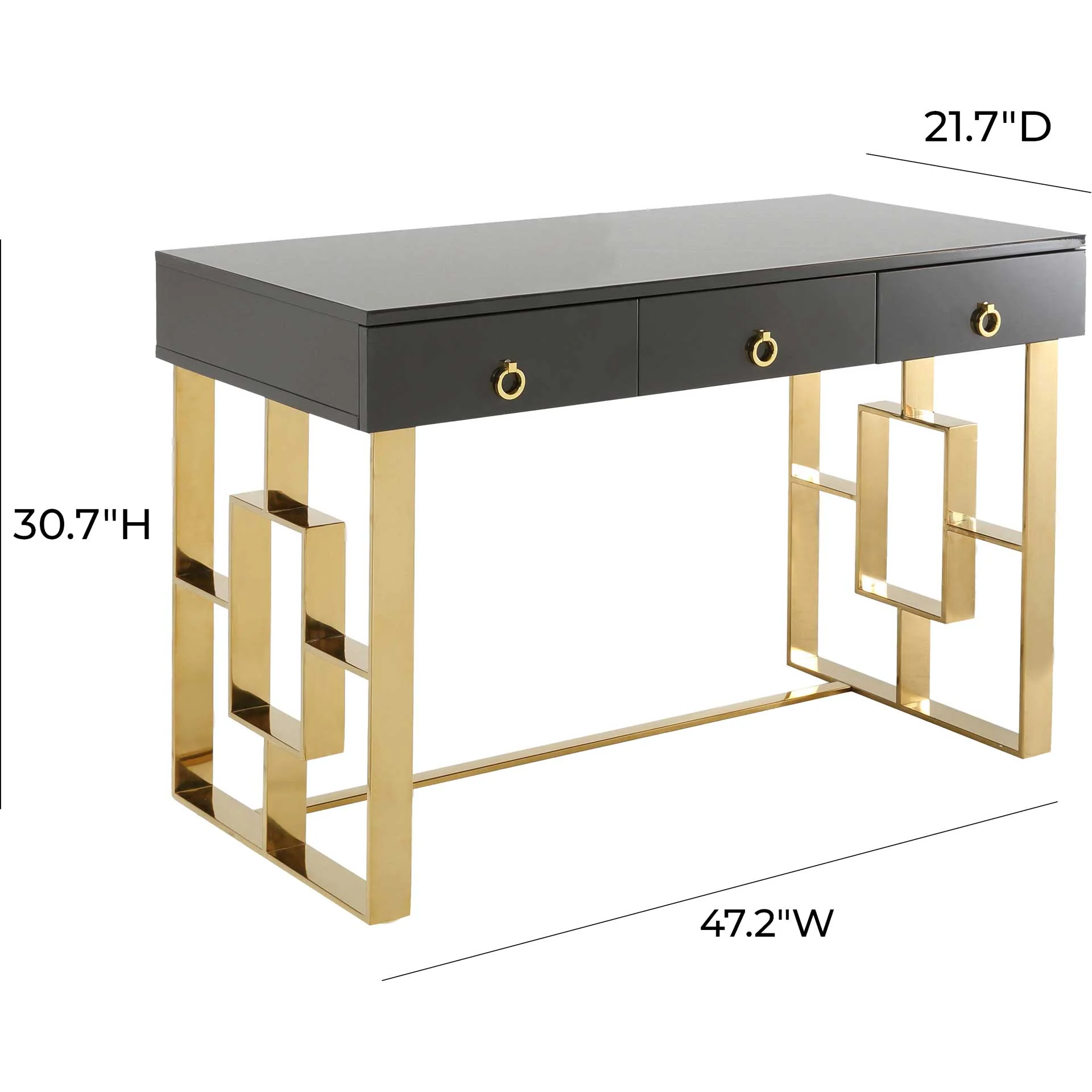 Audrina Lacquer Desk Gray - Image 8