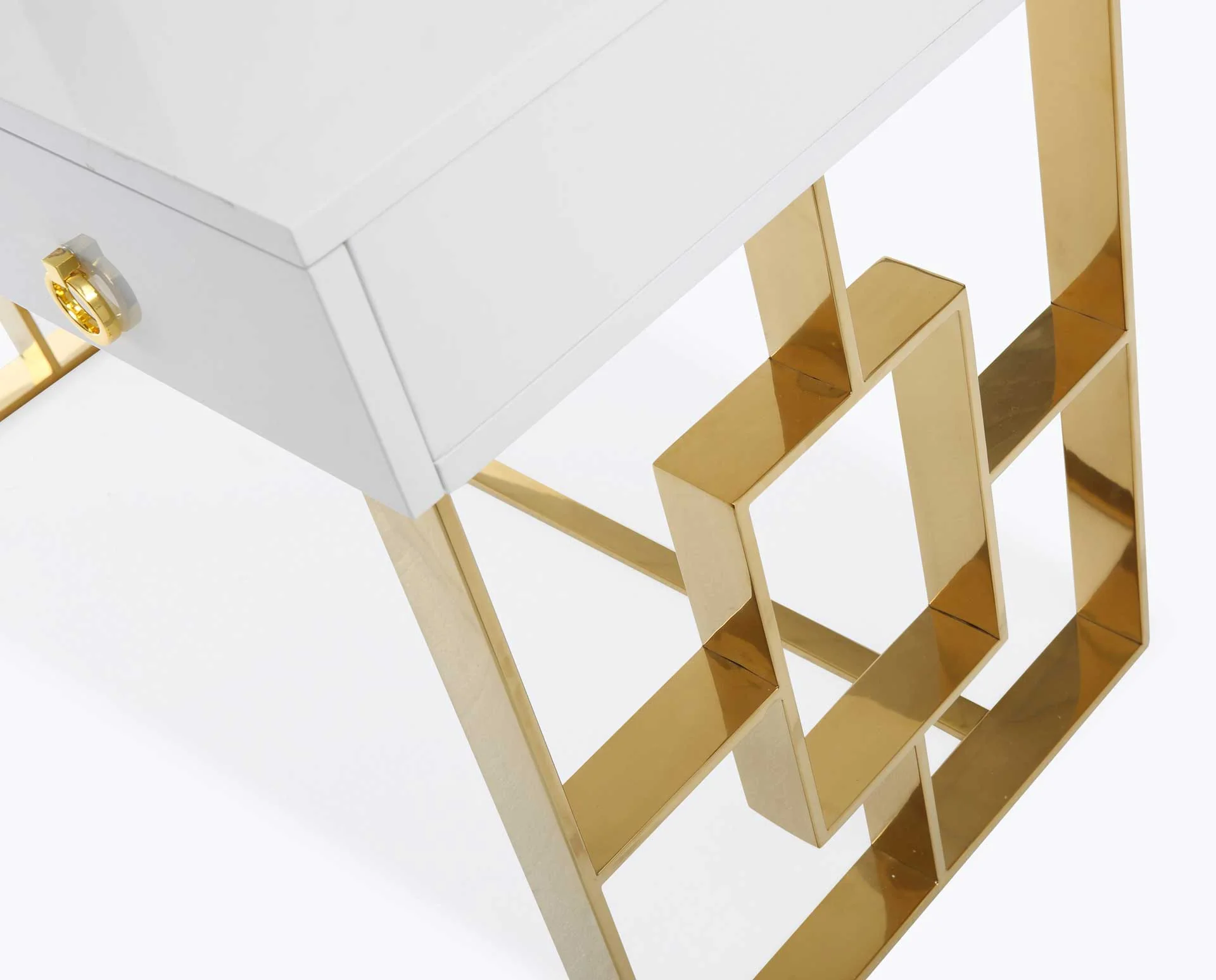 Audrina Lacquer Desk White - Image 6