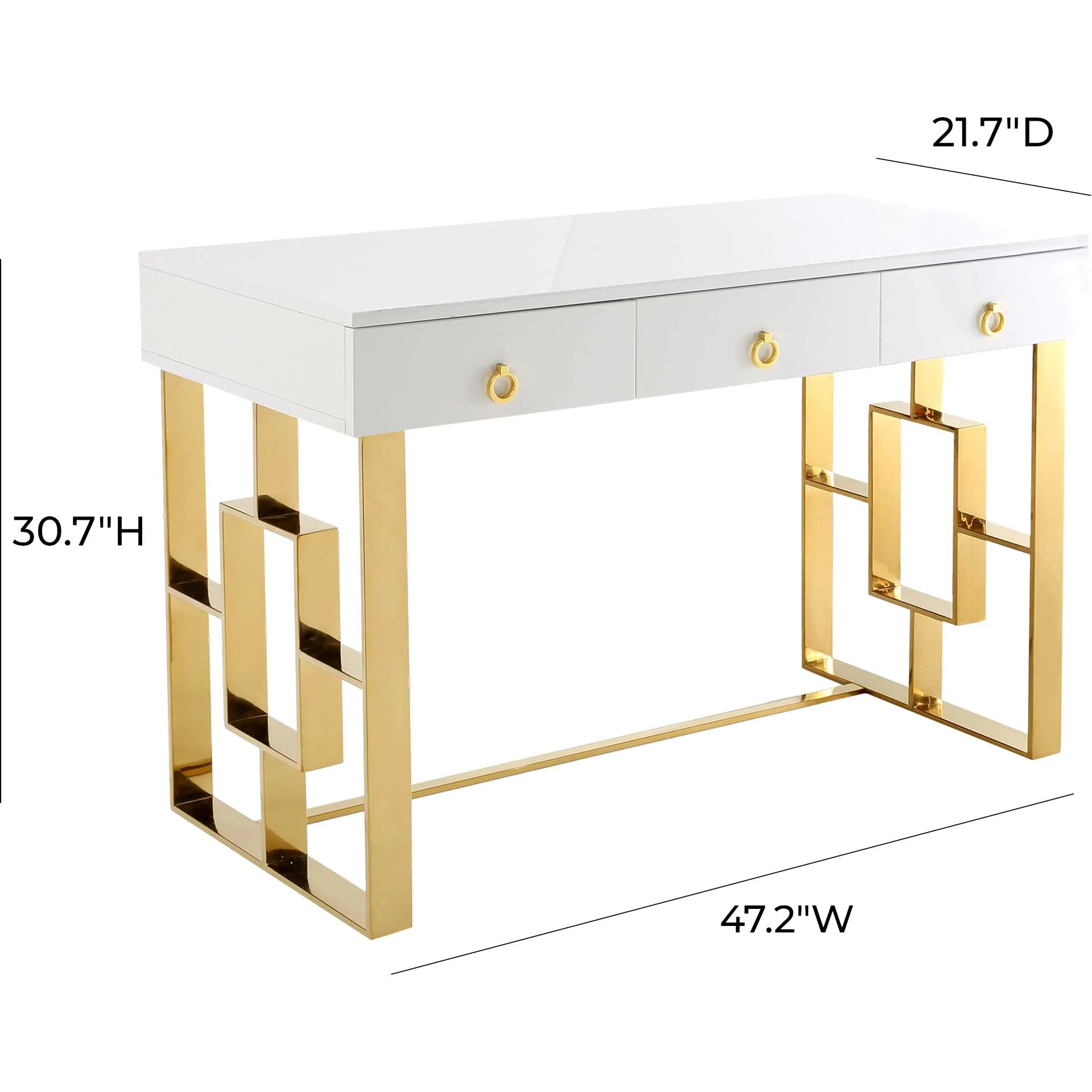 Audrina Lacquer Desk White - Image 8