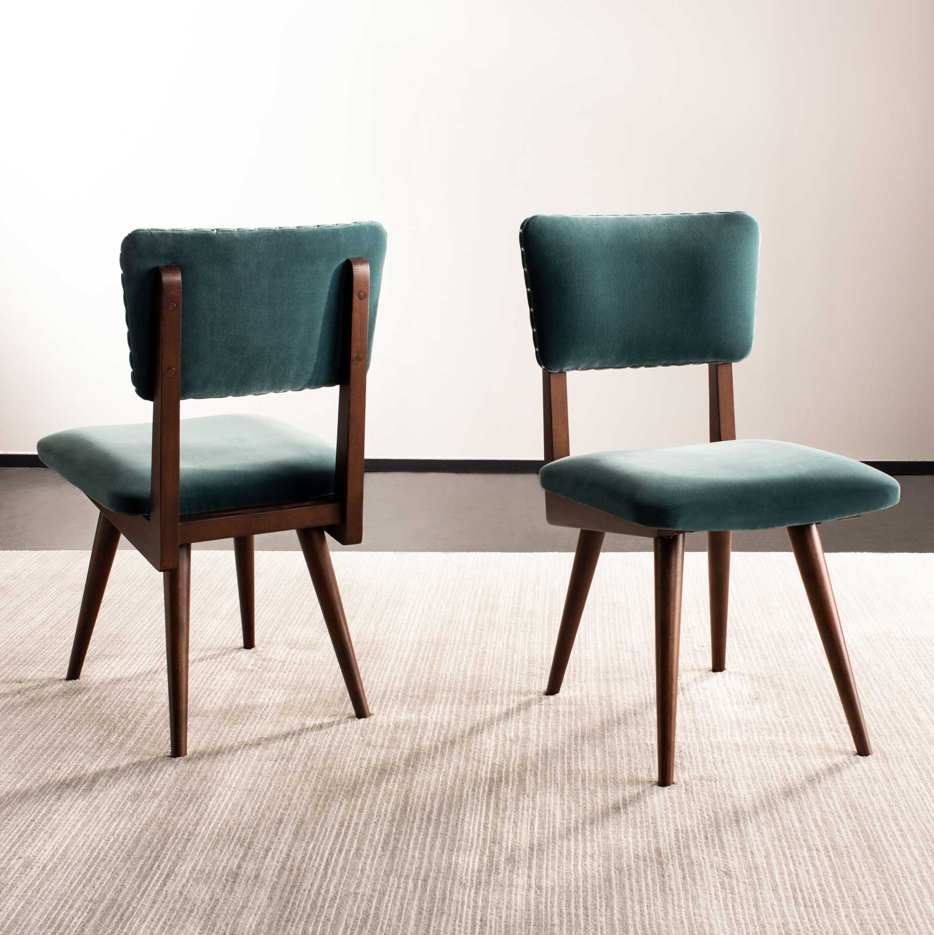 August Dining Chair Dark Teal/Dark Walnut (Set of 2) - Image 10