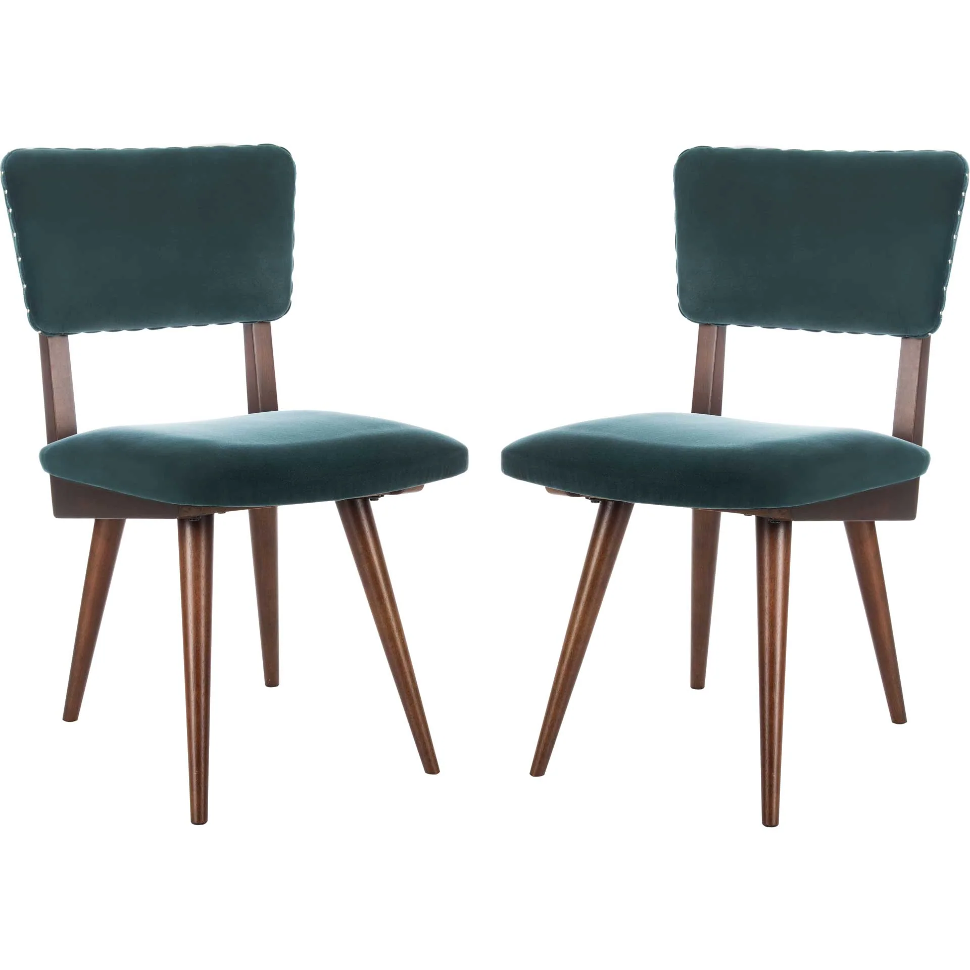 August Dining Chair Dark Teal/Dark Walnut (Set of 2) - Image 2