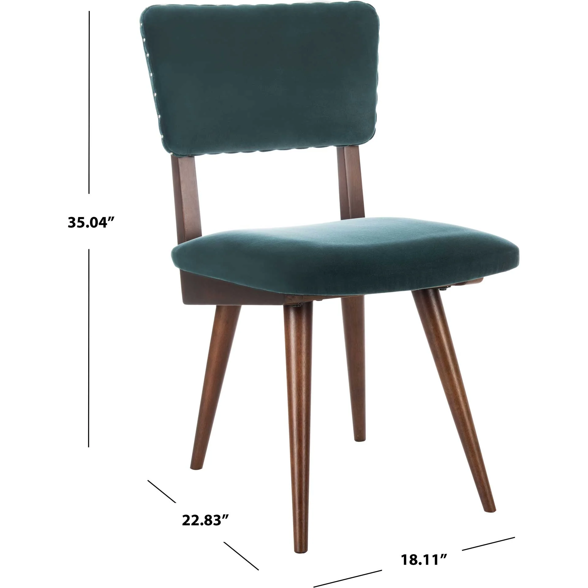 August Dining Chair Dark Teal/Dark Walnut (Set of 2) - Image 8