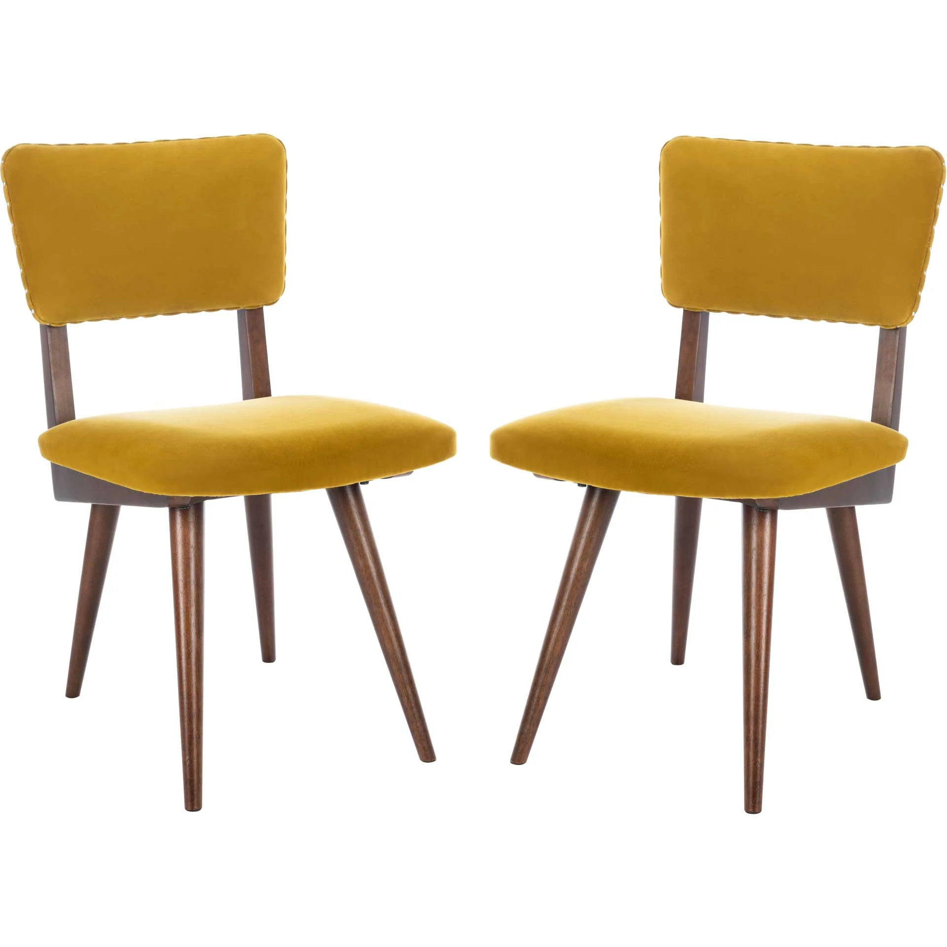August Dining Chair Gold/Dark Walnut (Set of 2) - Image 2