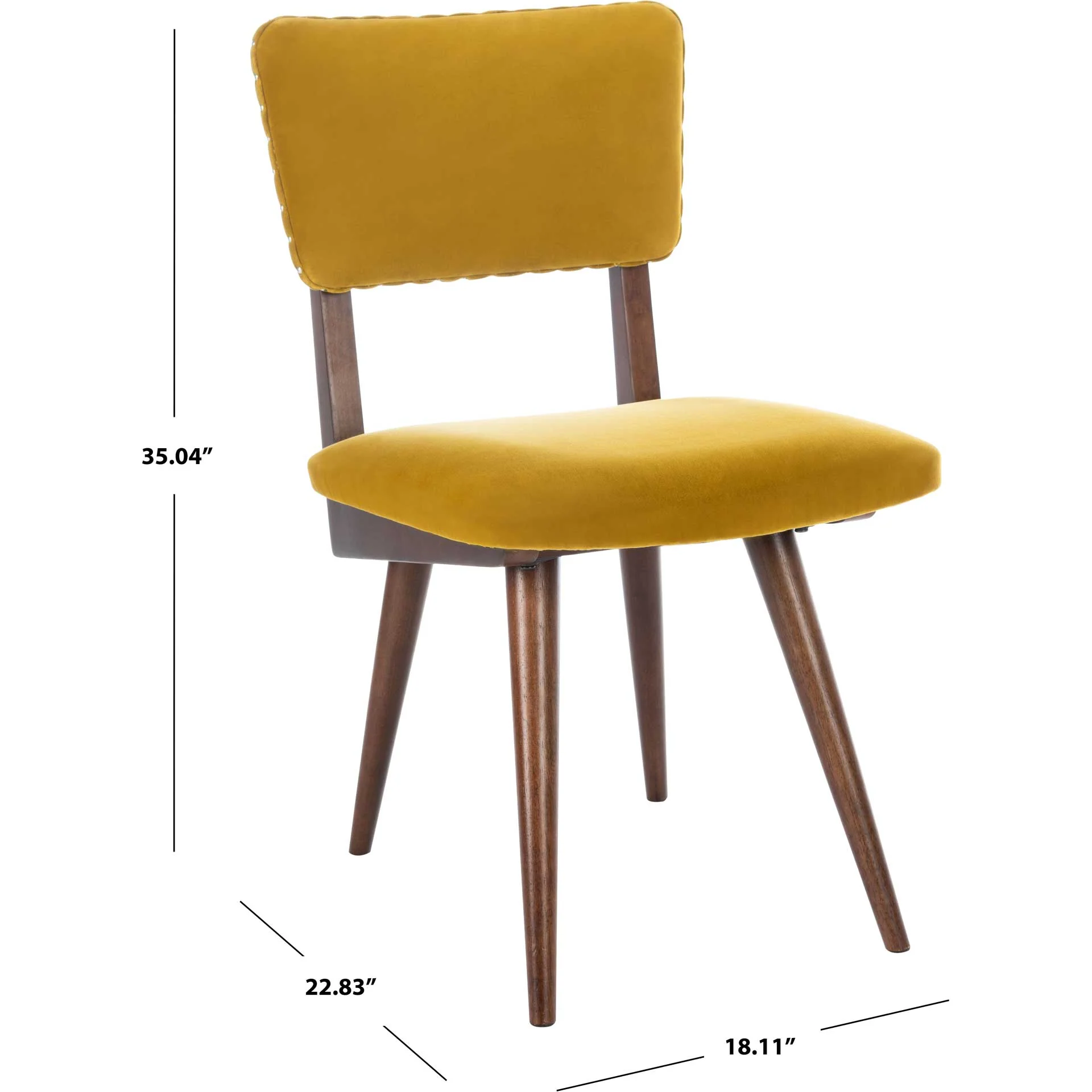 August Dining Chair Gold/Dark Walnut (Set of 2) - Image 8