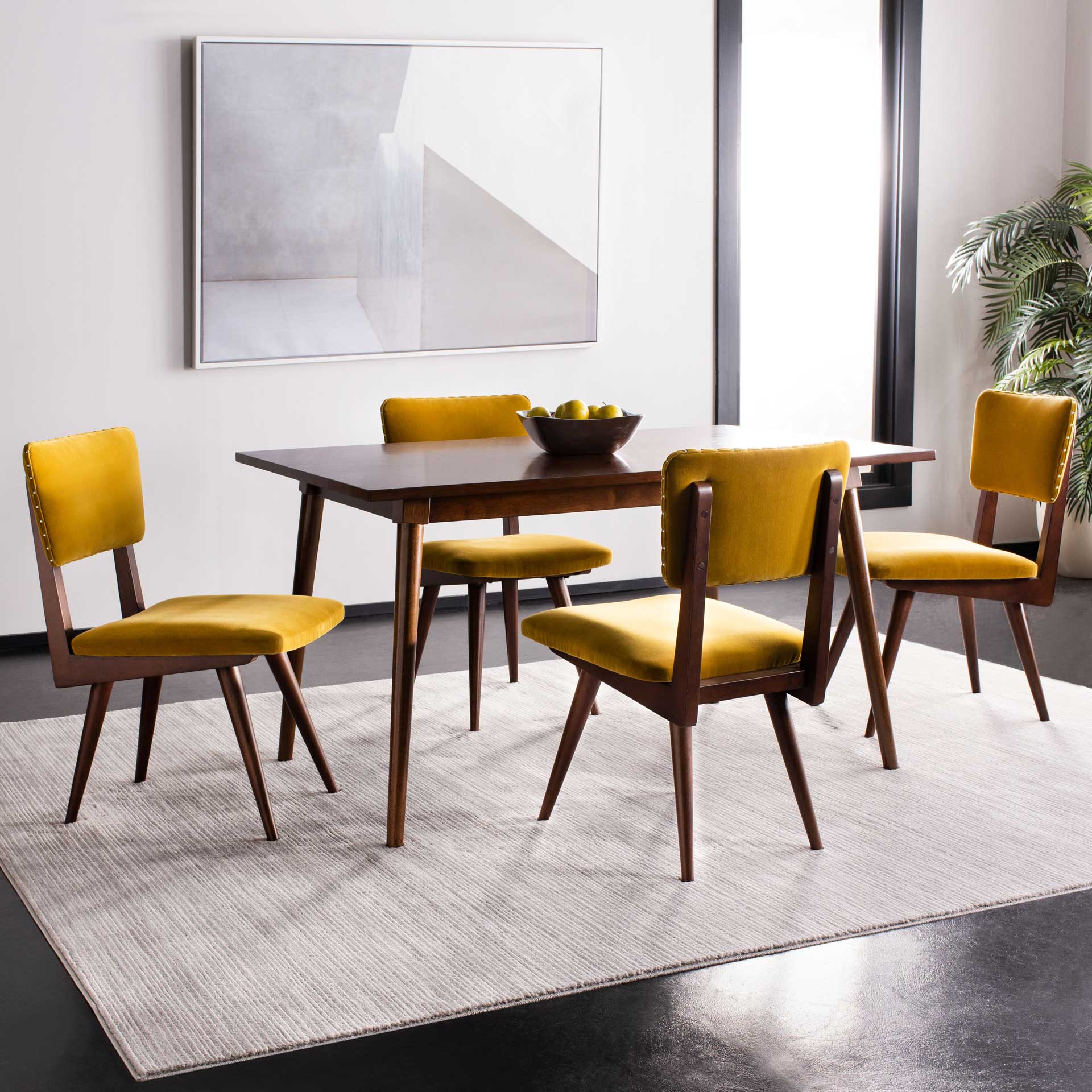 August Dining Chair Gold/Dark Walnut (Set of 2) - Image 9