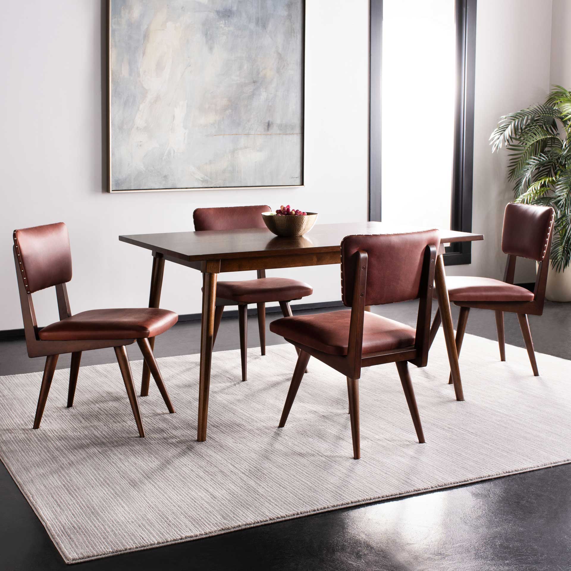 August Dining Chair Oxblood/Dark Walnut (Set of 2) - Image 10