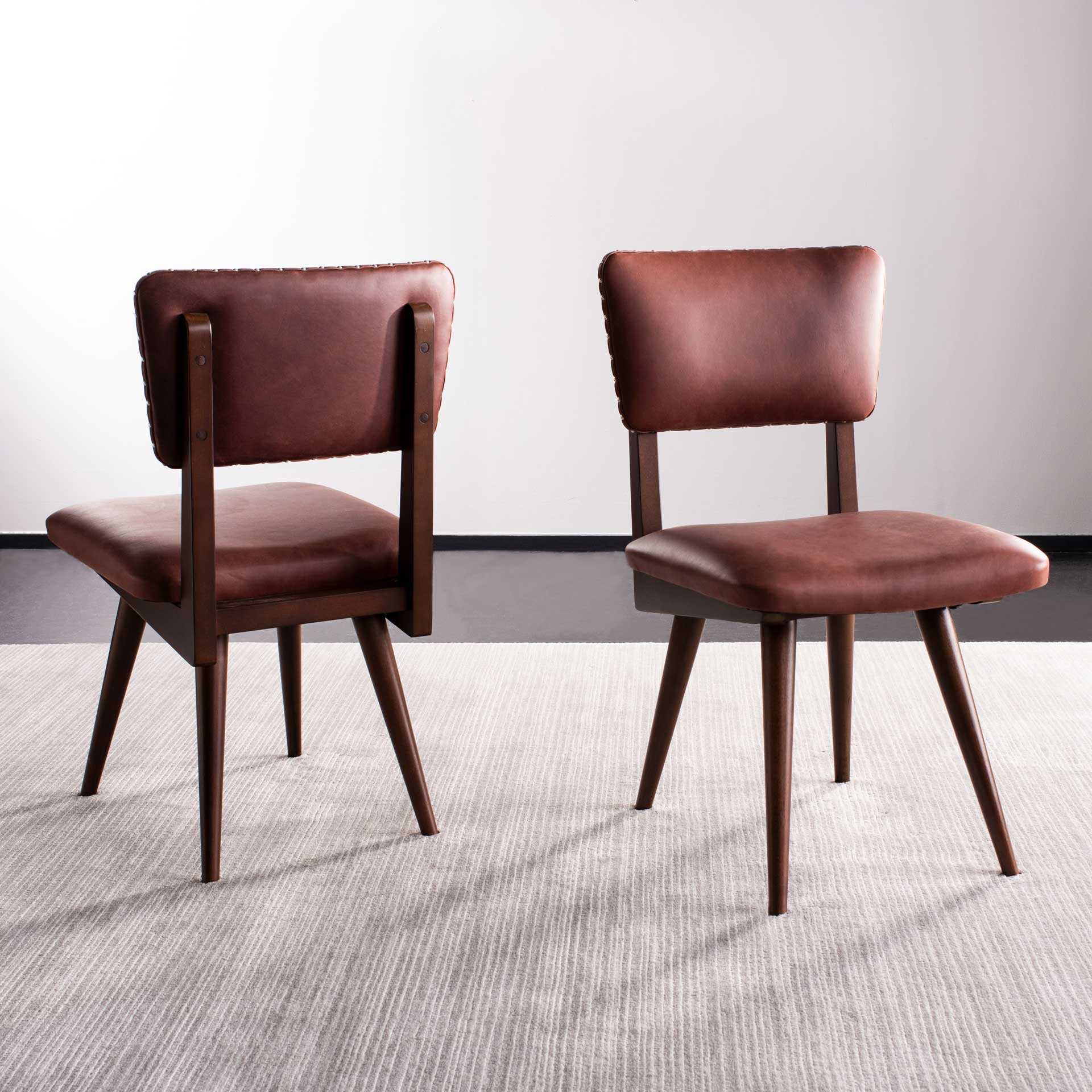 August Dining Chair Oxblood/Dark Walnut (Set of 2) - Image 11