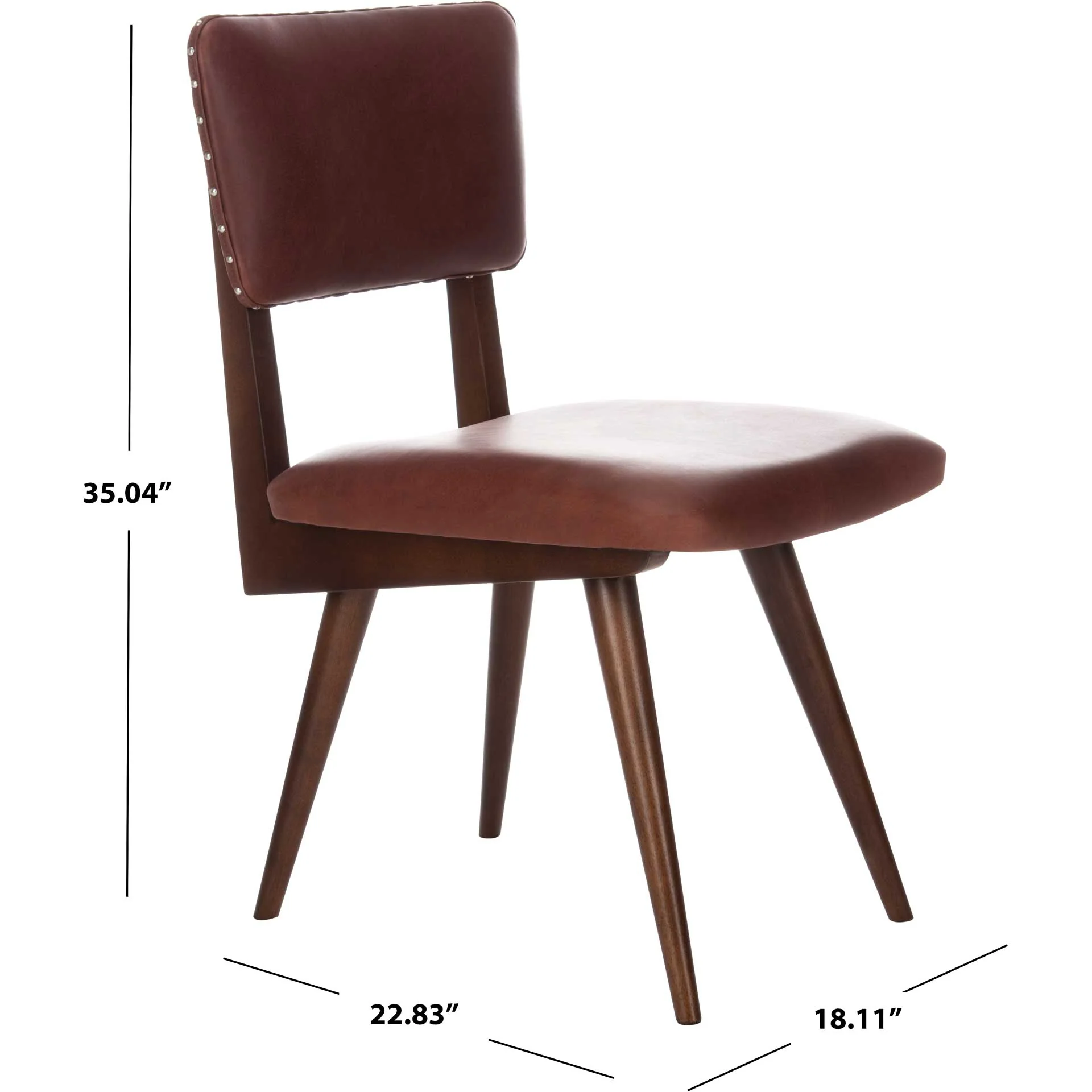 August Dining Chair Oxblood/Dark Walnut (Set of 2) - Image 9