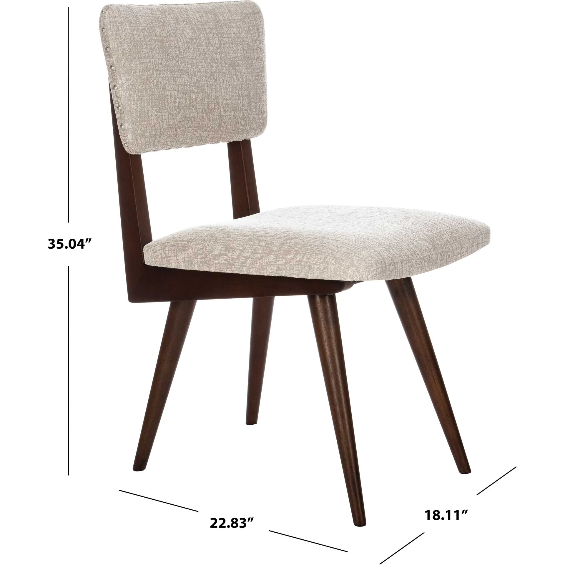 August Dining Chair Taupe/Dark Walnut (Set of 2) - Image 8